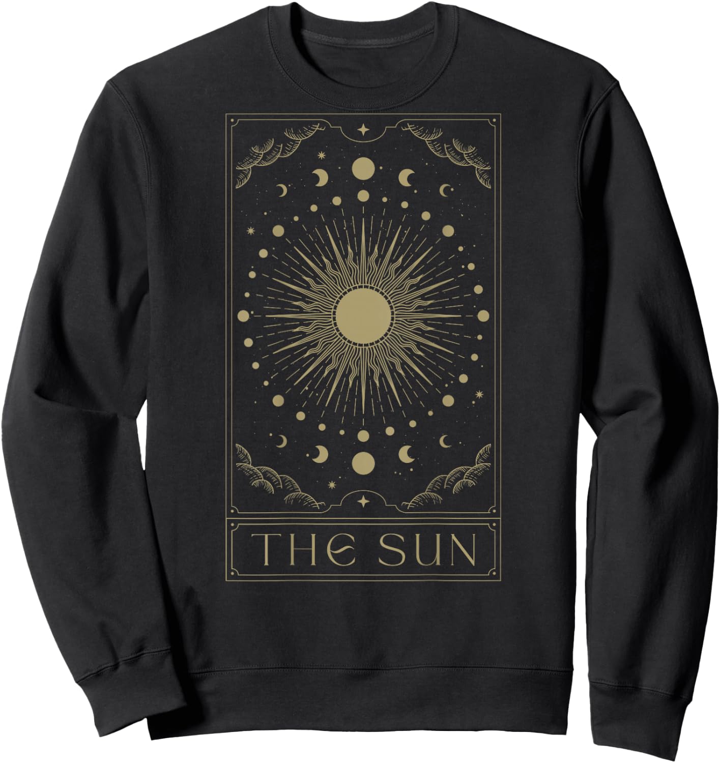The Sun Tarot Sonne Tarotkarten Goth Witchcraft Back Print Sweatshirt - Sweatshirt | Black