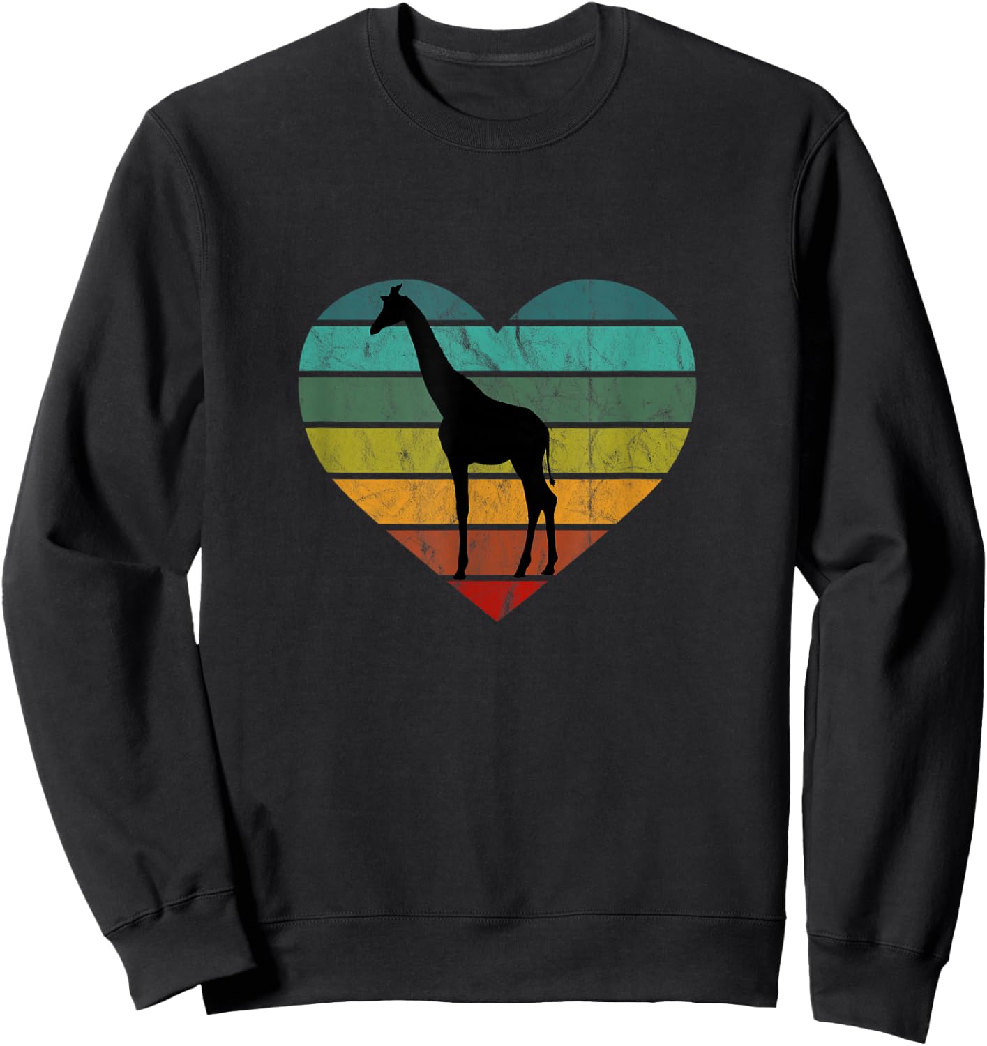 Rette Serengeti Safari Kenia Afrika Herz Ich Liebe Giraffen Sweatshirt - Sweatshirt | Black