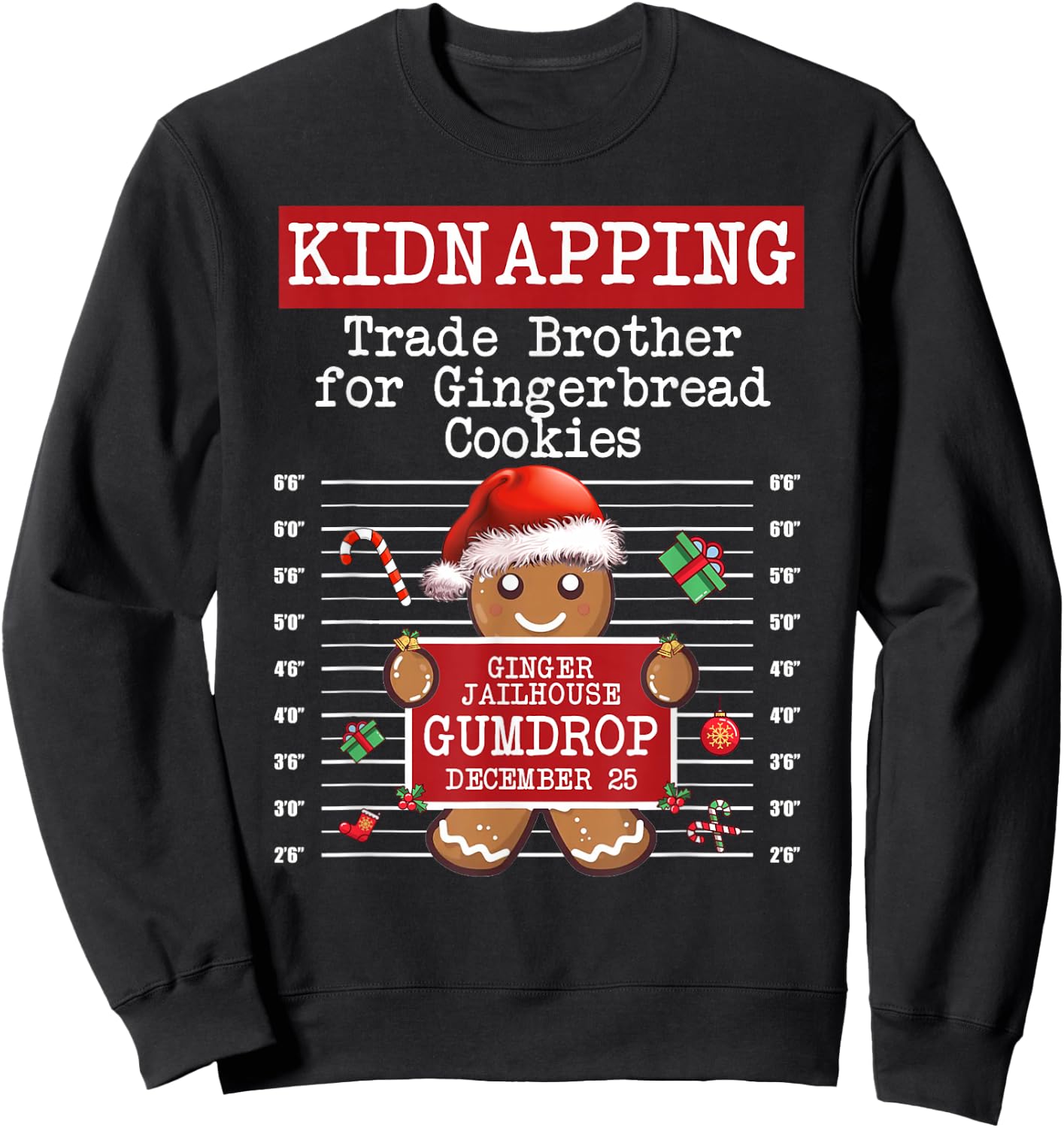 Family Matching Christmas Gingerbread Inmate Trade Brother Sweatshirt - Sweatshirt | Black