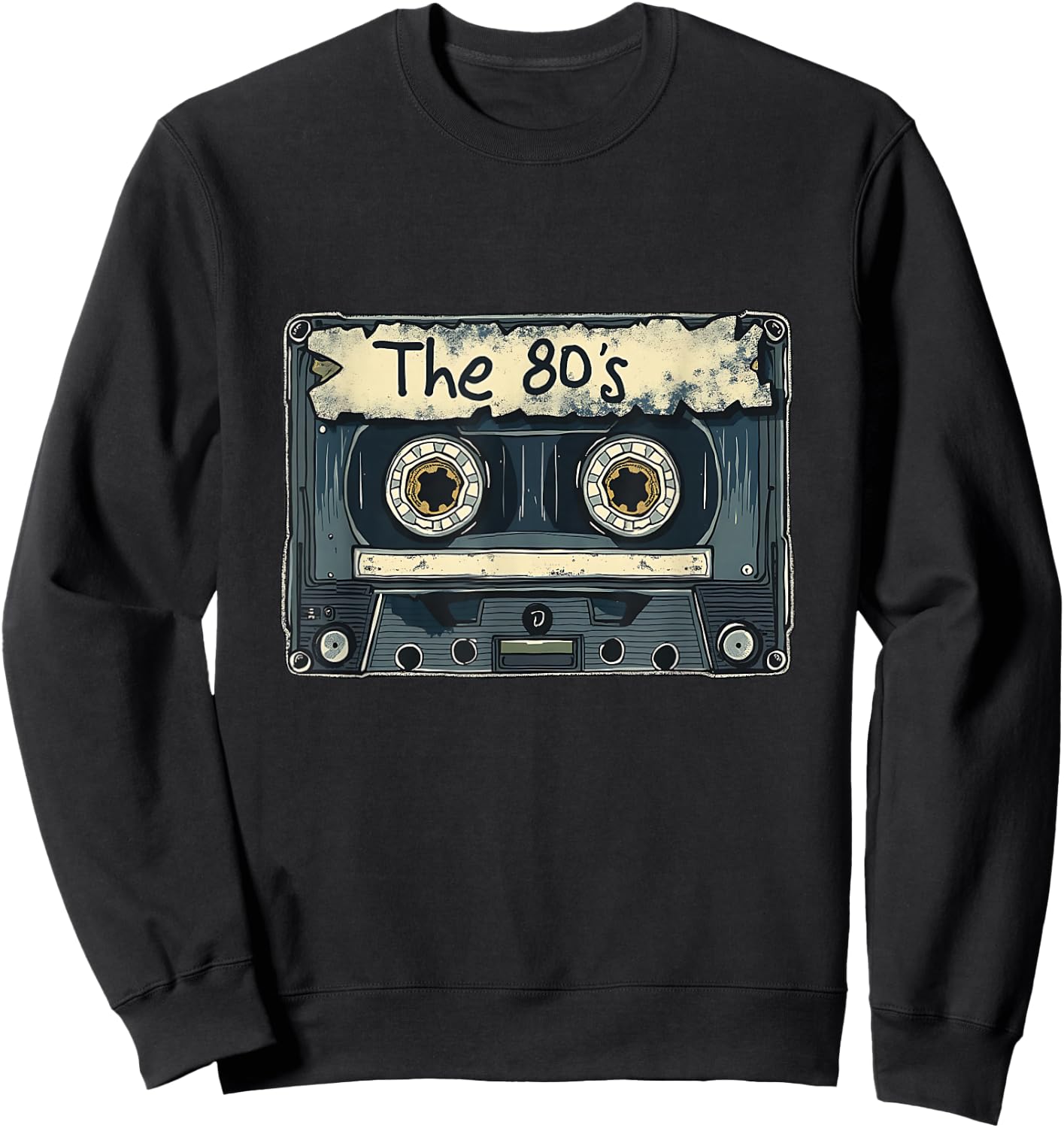 Nostalgic 80's 90's Retro Cassette Mix Tape Throwback Party Sweatshirt - Sweatshirt | Black
