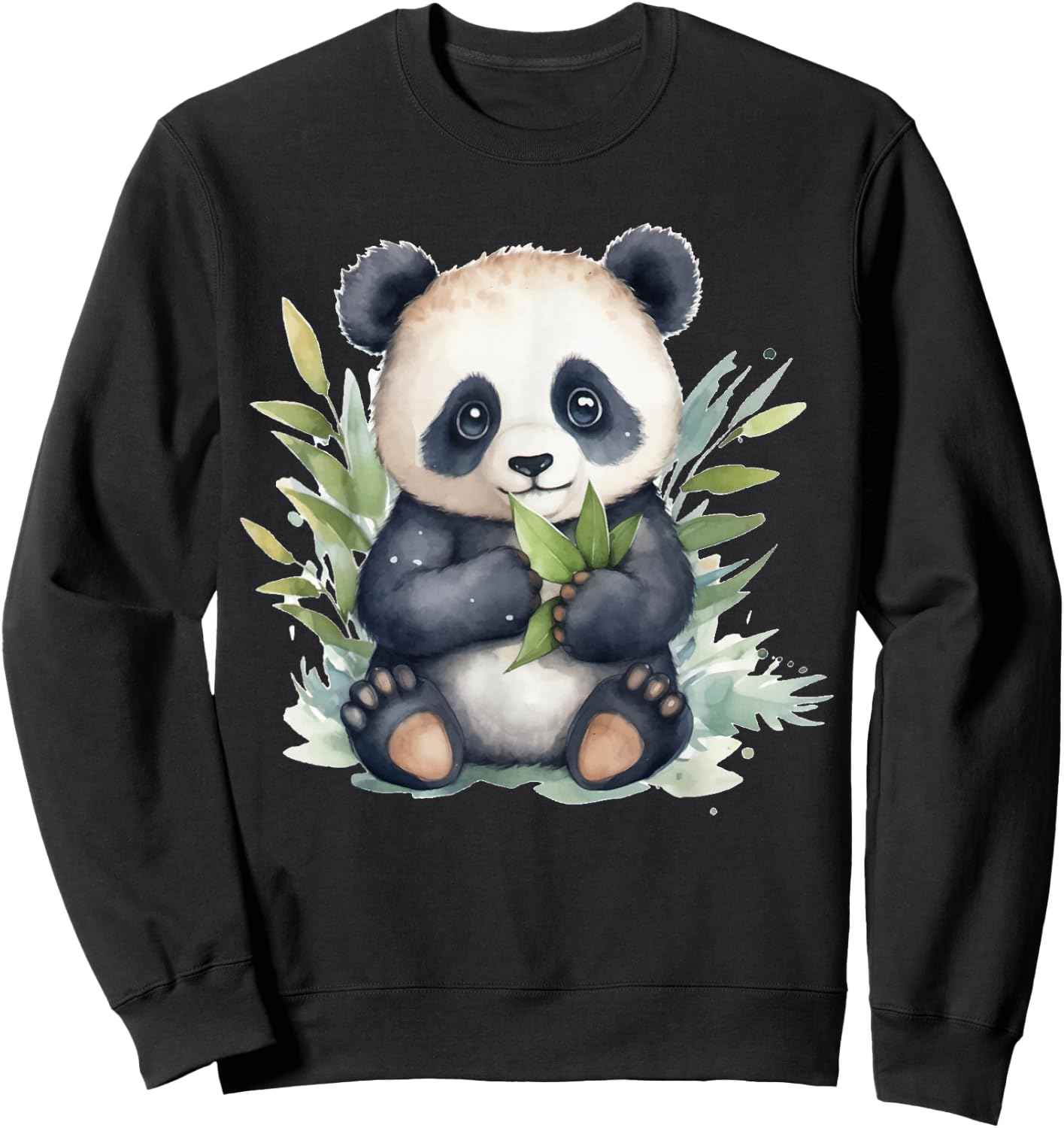 Watercolor Panda Sweatshirt - Sweatshirt | Black
