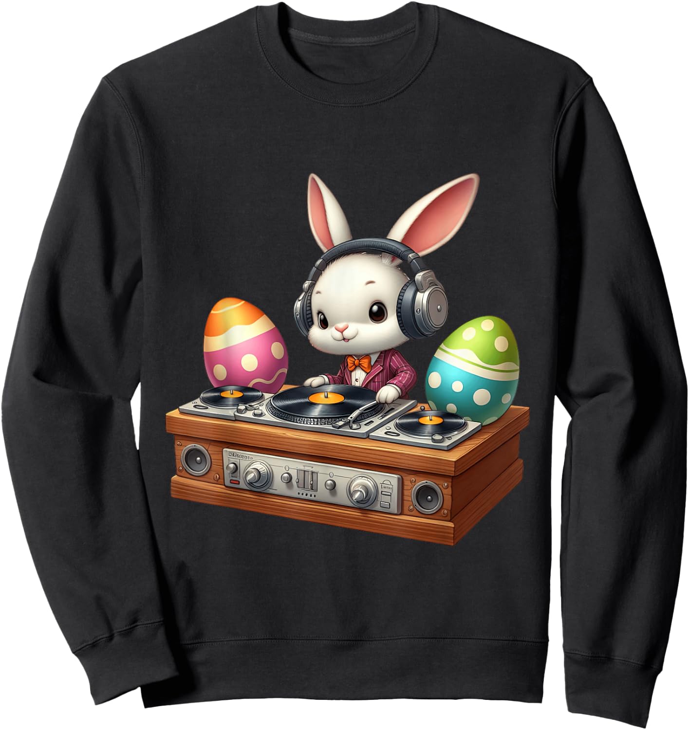 Oster-DJ Bunny Mixing Beats, lustige Musik zum Thema Ostern Sweatshirt - Sweatshirt | Black