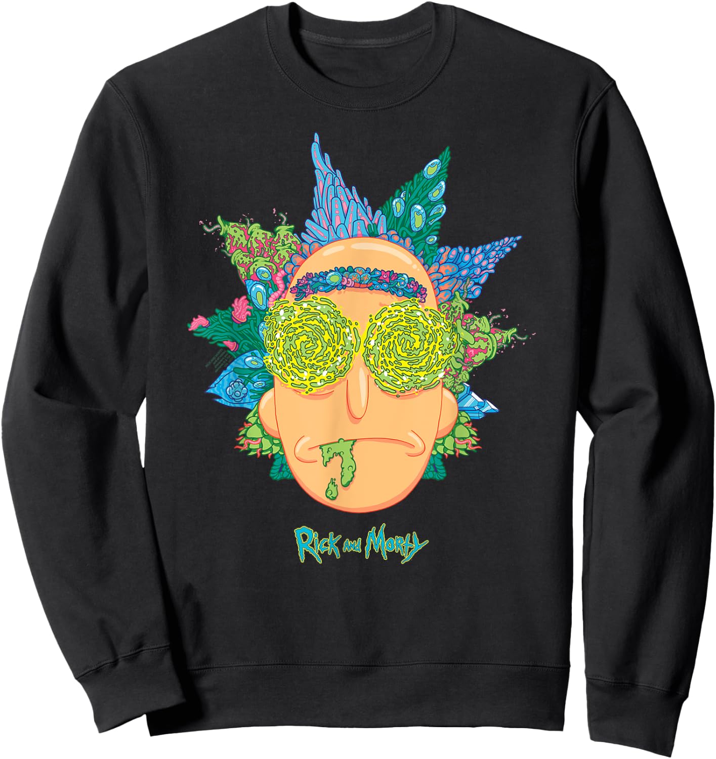 Adult Swim Rick & Morty Botanical Rick , black Sweatshirt - Sweatshirt | Black