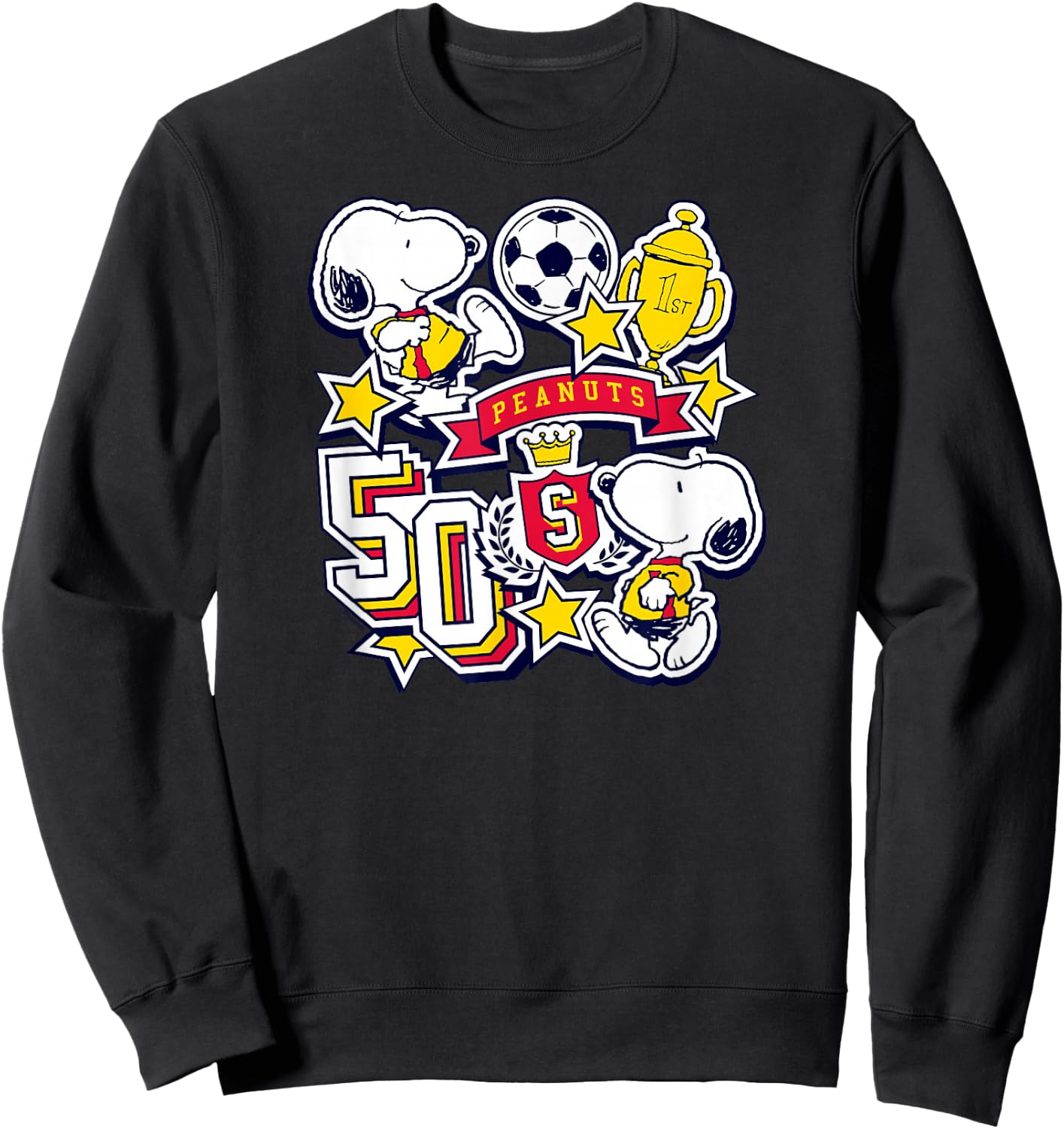 Snoopy - Soccer Stickers Sweatshirt - Sweatshirt | Black