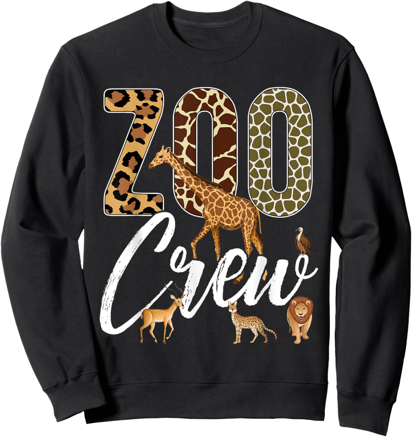Zoo Crew Animals Safari Guide Vacation Wildlife Jungle Fan Sweatshirt - Sweatshirt | Black
