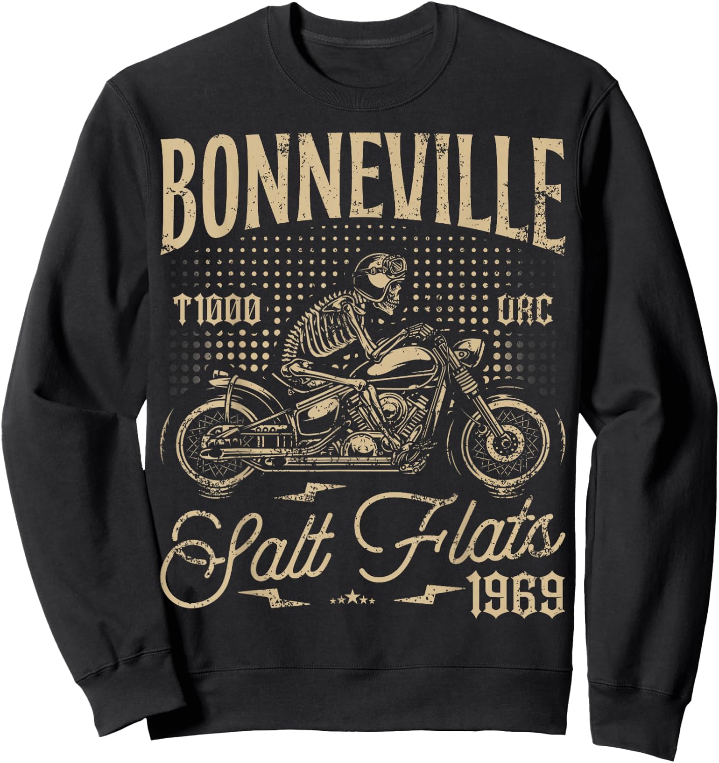 Bonneville Salt Flats Motorradrennen Vintage Biker Sweatshirt - Sweatshirt | Black