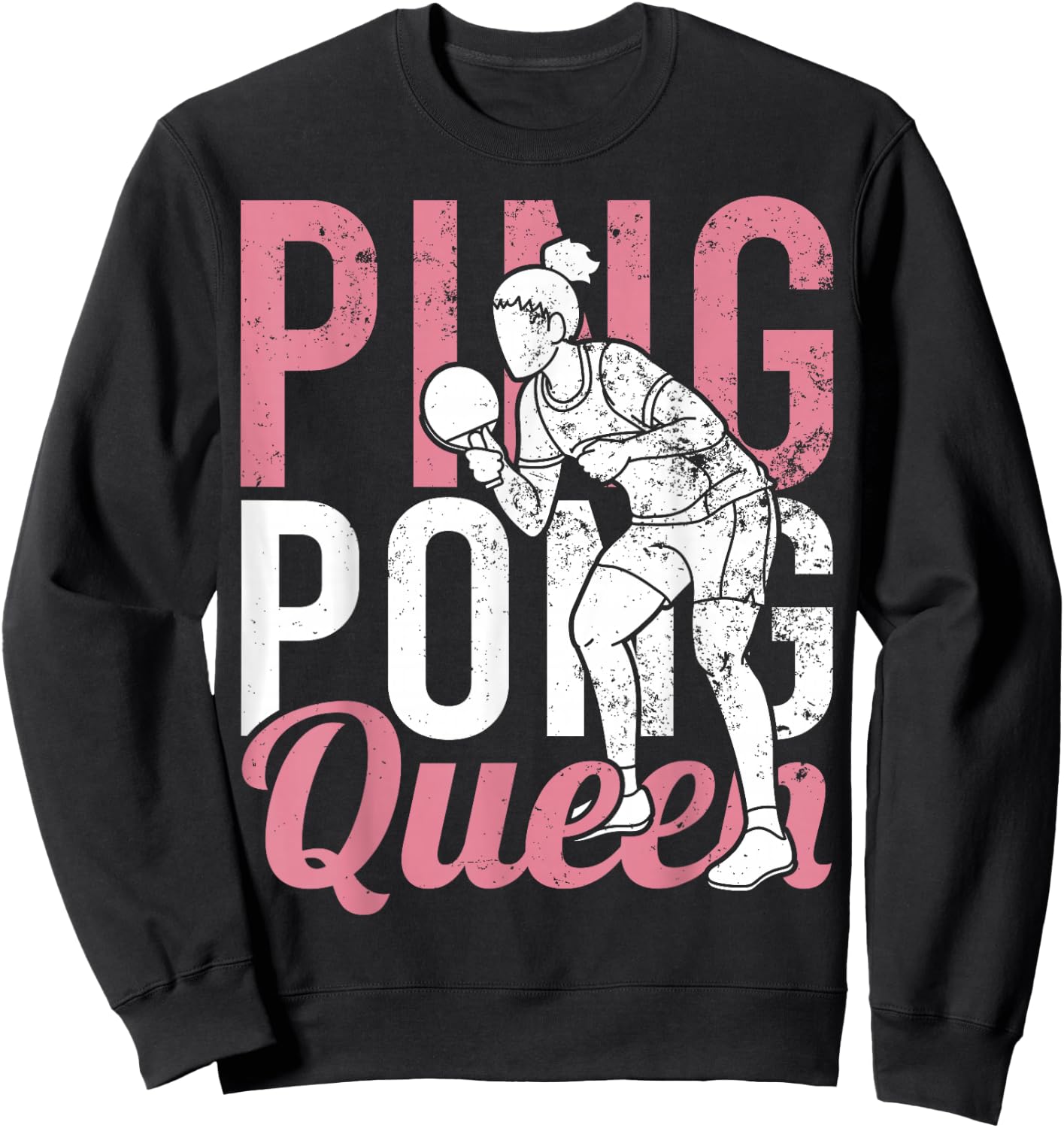 Ping Pong Spielerin Girl Frauen Damen Outfit! Tischtennis Sweatshirt - Sweatshirt | Black