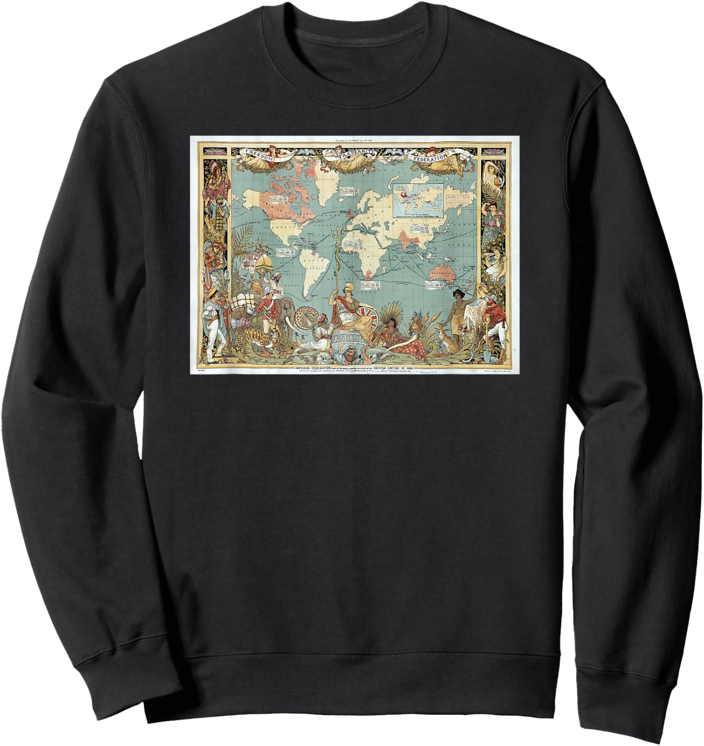 Map of the British Empire in 1886 , Black, S Sweatshirt - Sweatshirt | Black
