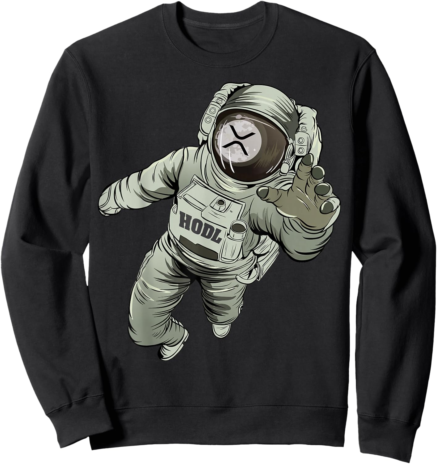Ripple Logo Moon XRP Sweatshirt - Sweatshirt | Black