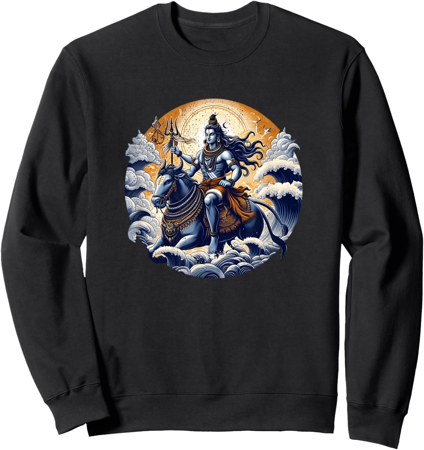 Herr Shiva reitet auf Nandi Sweatshirt - Sweatshirt | Black