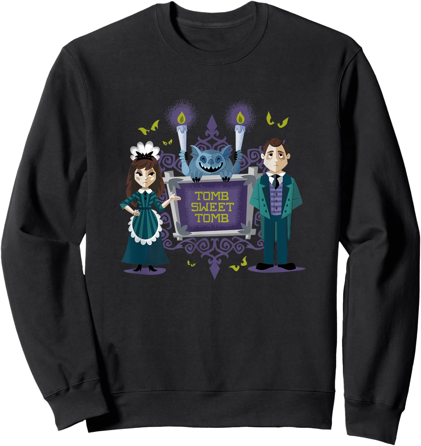 The Haunted Mansion Tomb Sweet Servants & Gargoyle Shot Sweatshirt - Sweatshirt | Black
