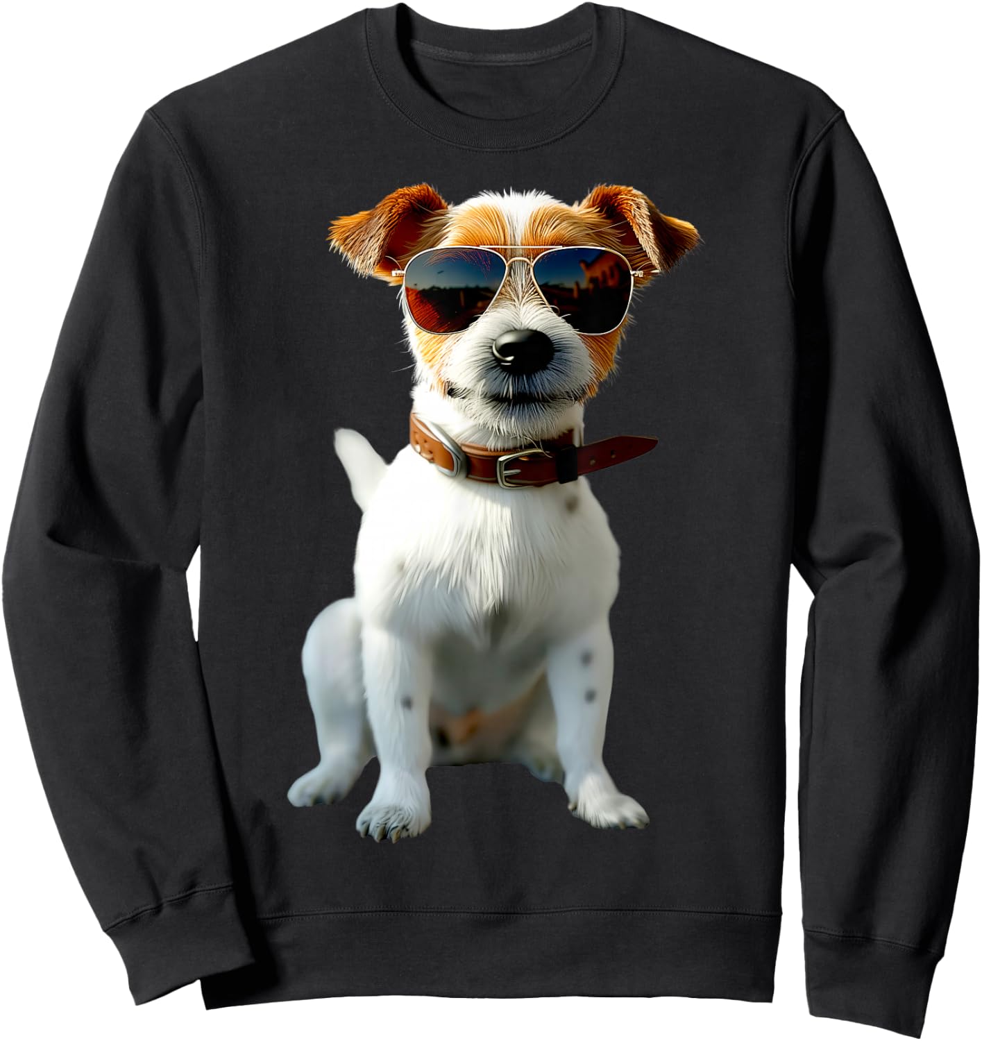 Jack Russell Terrier with Sunglasses Jack Russels Lovers , black Sweatshirt - Sweatshirt | Black