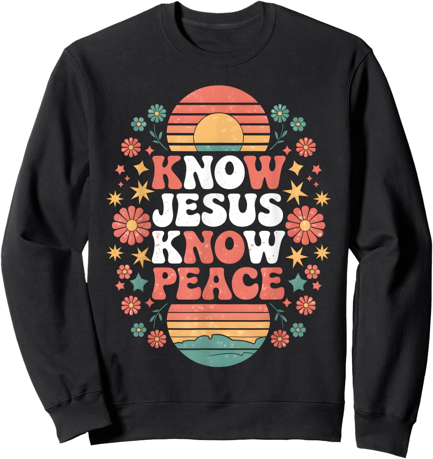 Know Jesus Know Peace Christian God Faith Men Women Kids Sweatshirt - Sweatshirt | Black