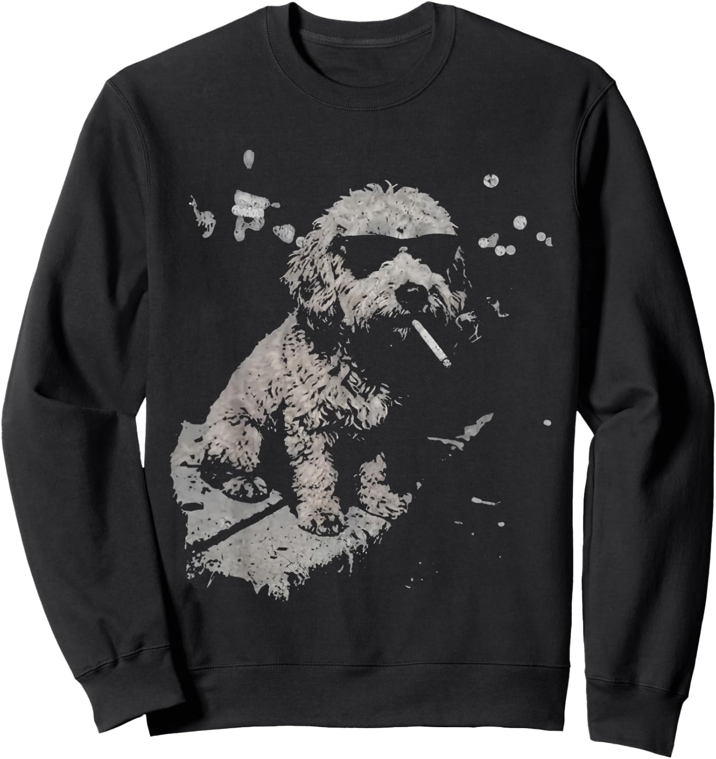 Funny Dog Smoking Goldendoodle Sweatshirt - Sweatshirt | Black