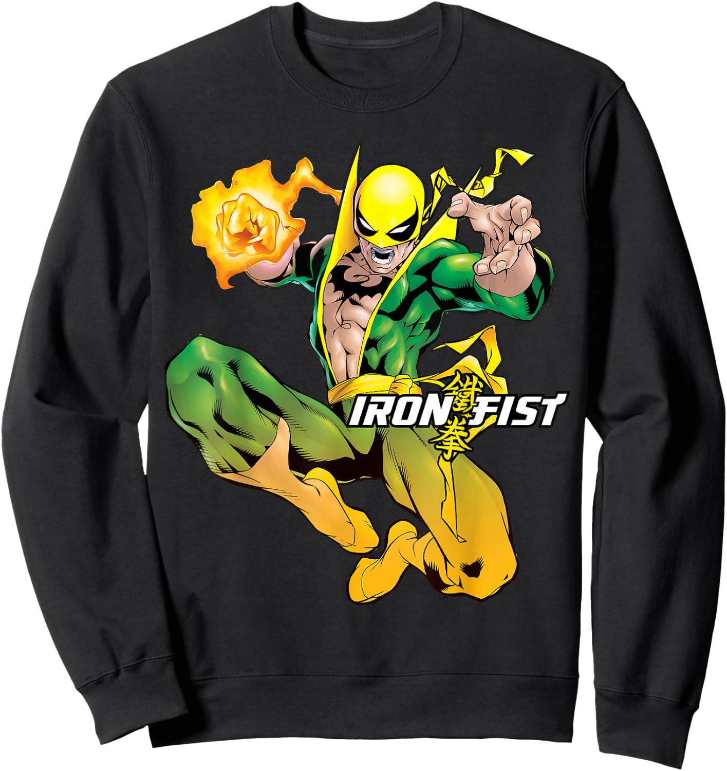 Marvel Iron Fist Action Shot Portrait Sweatshirt - Sweatshirt | Black