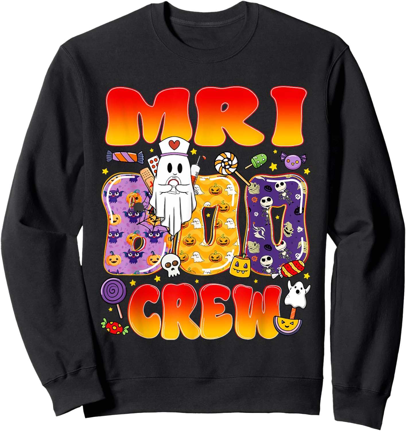 MRI Boo Crew MRI Tech Funny Halloween Sweatshirt - Sweatshirt | Black