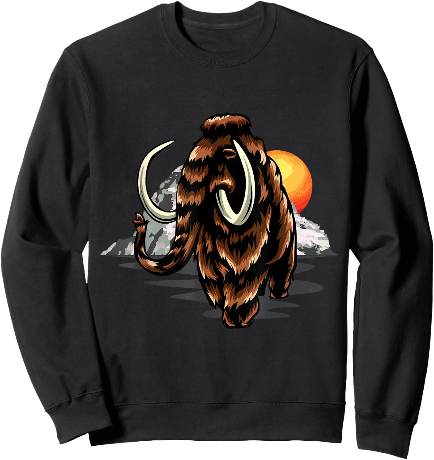 Wooly Mammoth Elephant Prehistoric Animal Pleistocene Sweatshirt - Sweatshirt | Black