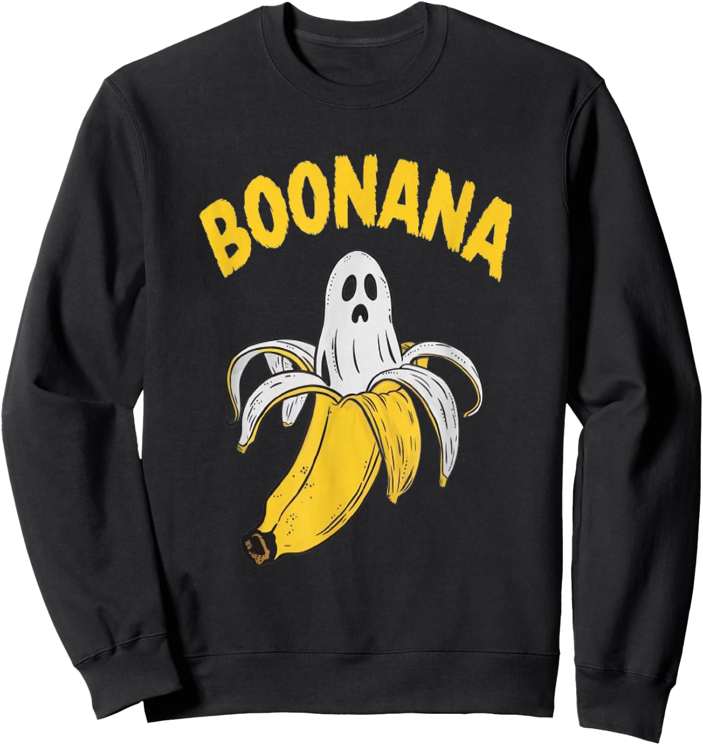 Boonana Cute Ghost Banana Halloween Costume Men Women Kids Sweatshirt - Sweatshirt | Black