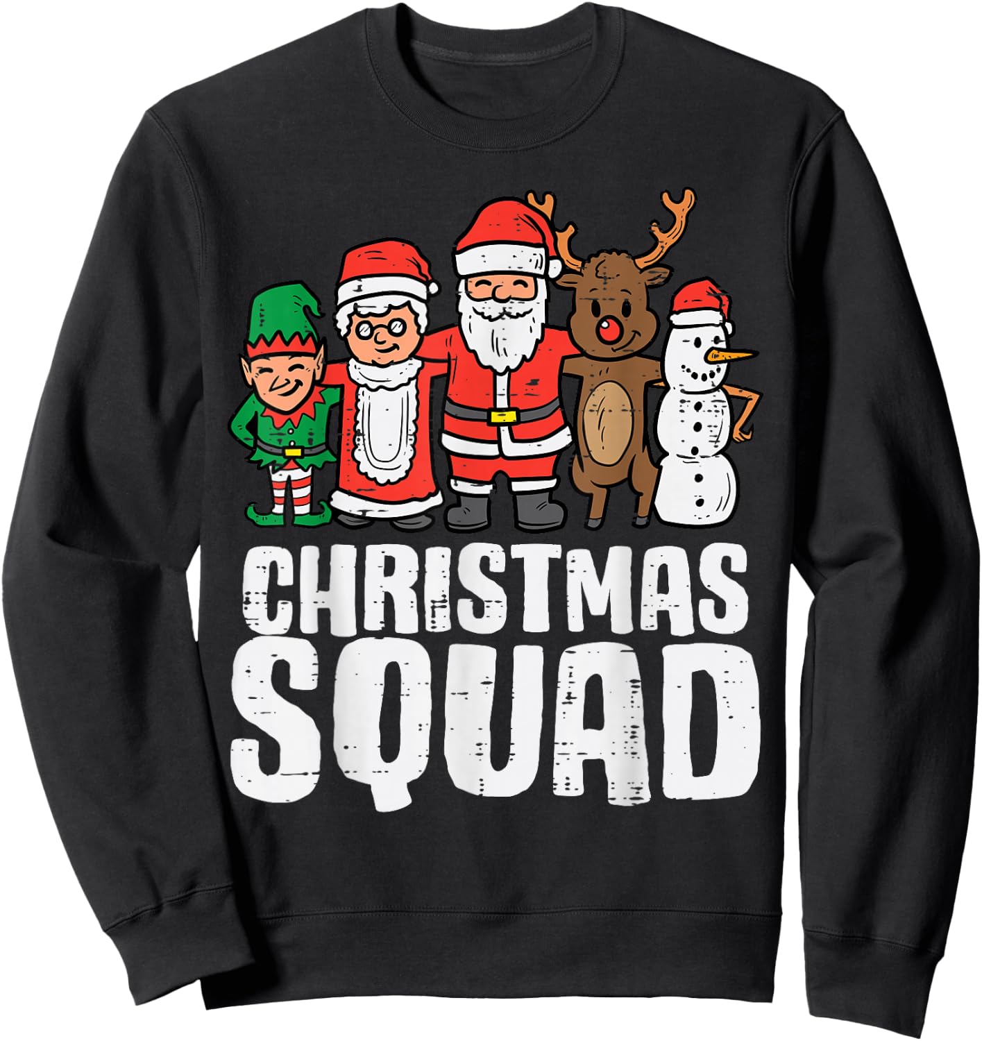 Christmas Squad Santa Elf Xmas Family Kids Boys Sweatshirt - Sweatshirt | Black