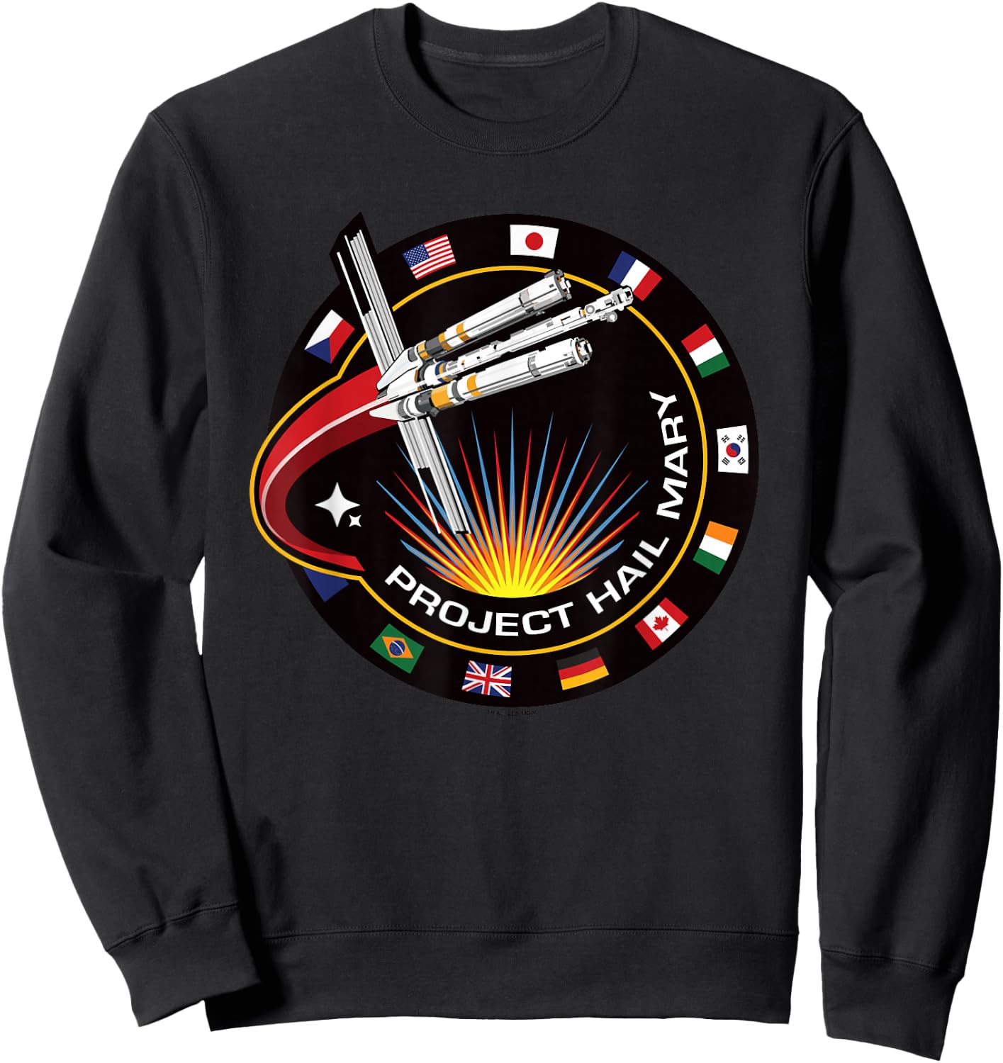 Project Hail Mary Spaceship Mission Badge Poster Sweatshirt - Sweatshirt | Black