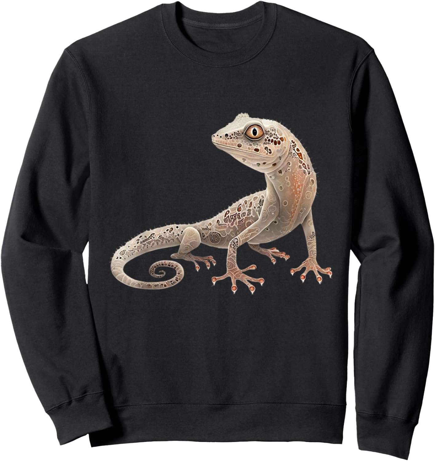 A Unique and Playful Gecko Design Sweatshirt - Sweatshirt | Black