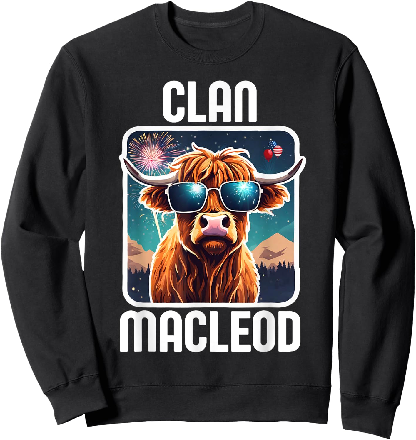 MacLeod Clan 4th July Scottish Family Name USA Party Sweatshirt - Sweatshirt | Black