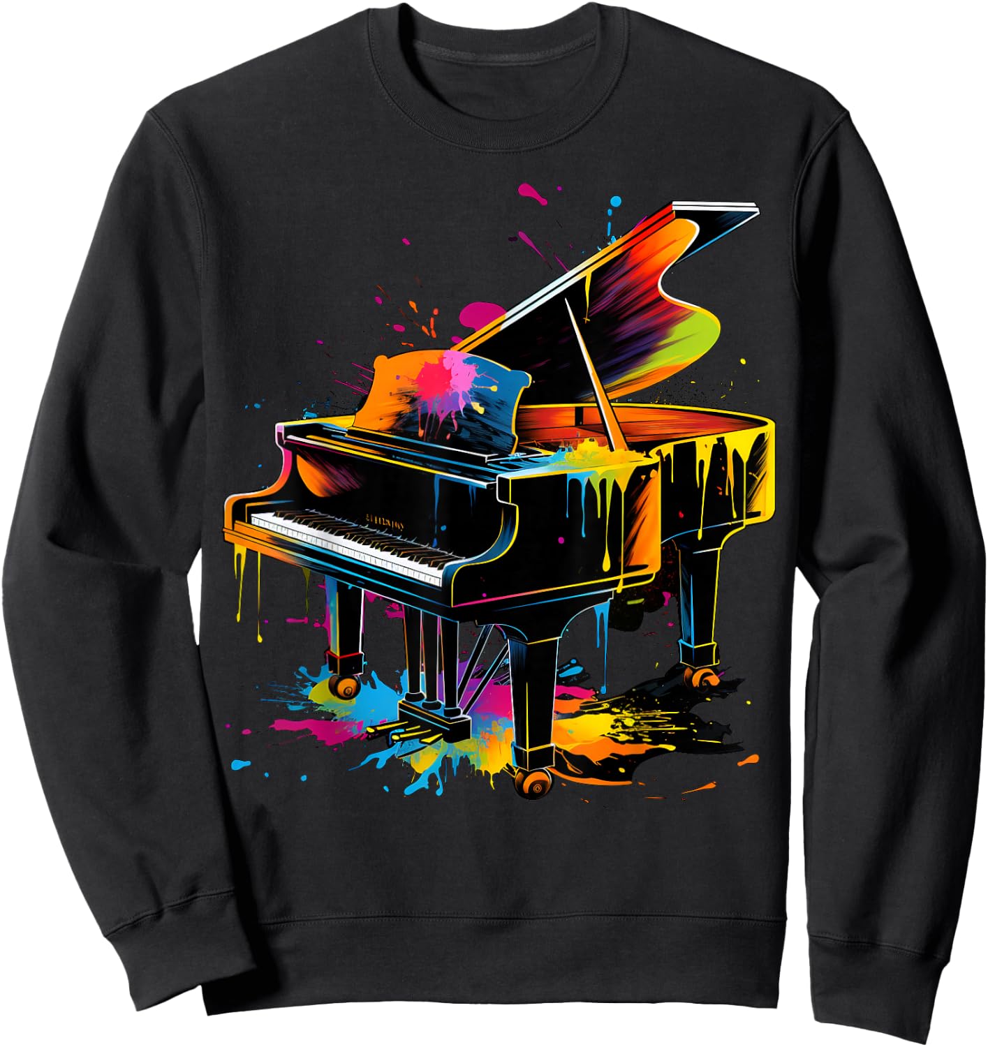 Piano , Women and Children , black Sweatshirt - Sweatshirt | Black