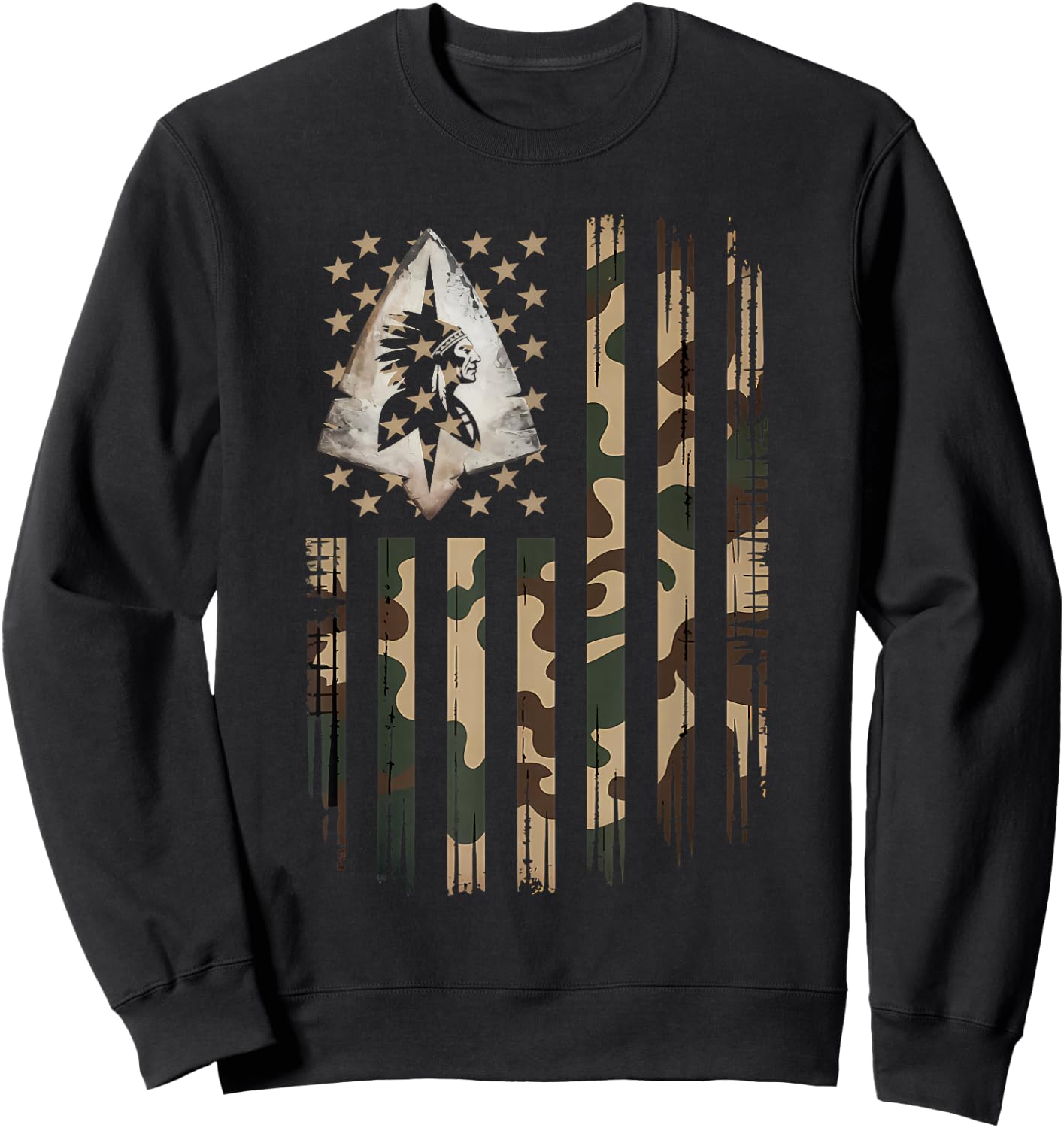 Arrowhead Hunting American Flag Arrowhead Hunter Sweatshirt - Sweatshirt | Black