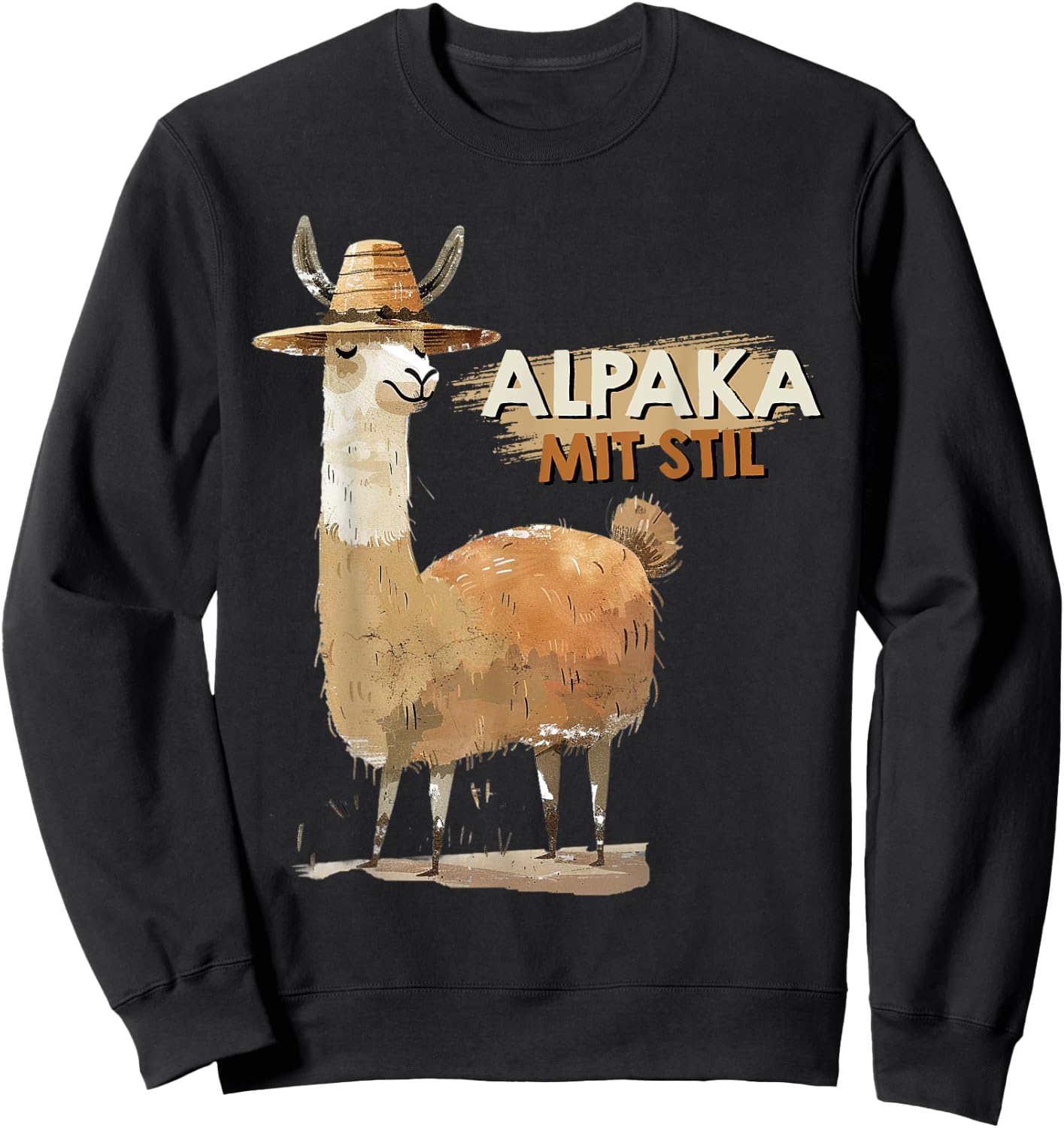 Alpaka Fan ALPAKA MIT STIL Lama Lustiges Alpakas Sweatshirt - Sweatshirt | Black