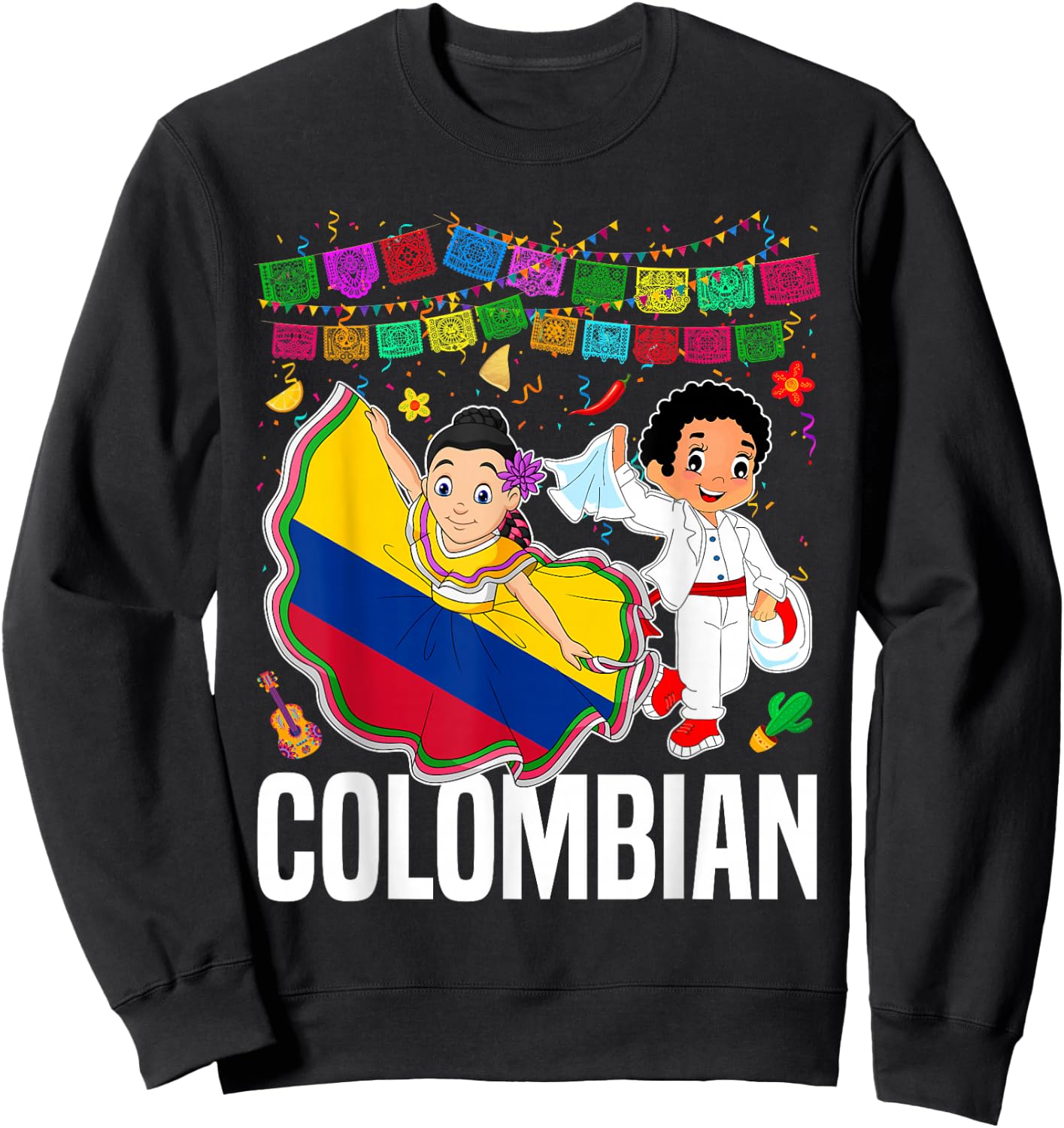 Colombian National Hispanic Heritage Month Colombia Kids Sweatshirt - Sweatshirt | Black