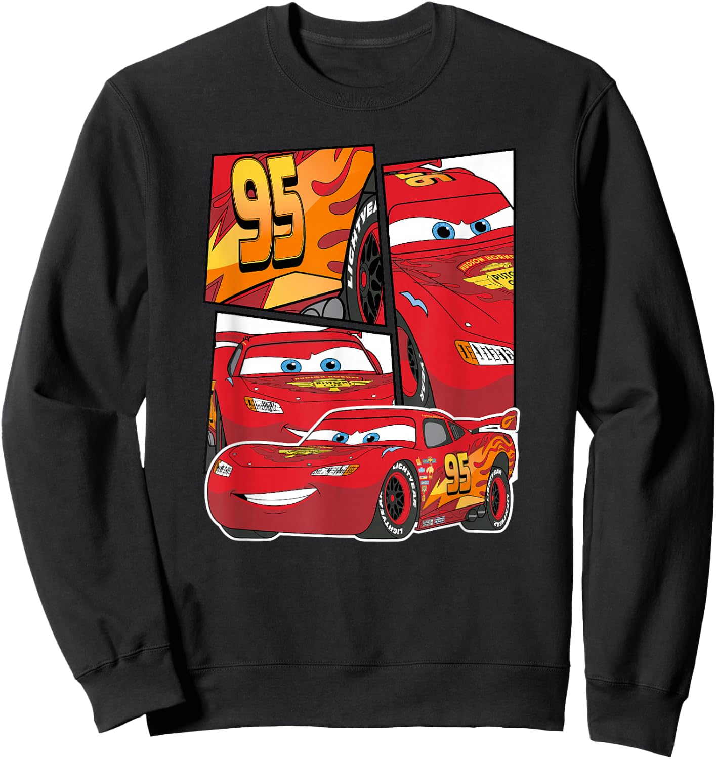 Pixar Cars Lightning McQueen Grid Sweatshirt - Sweatshirt | Black