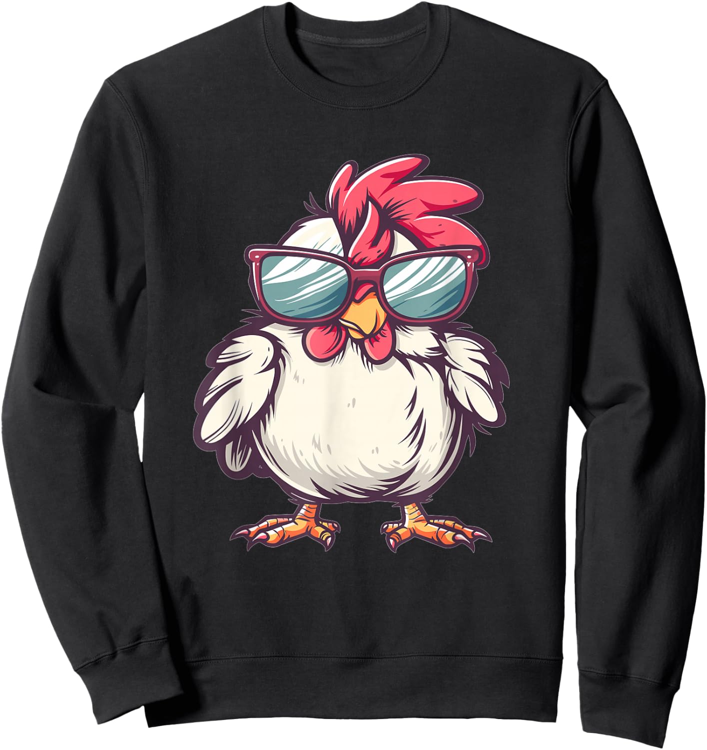 Cute Chicken With Sunglasses I Kids Chicken Sweatshirt - Sweatshirt | Black