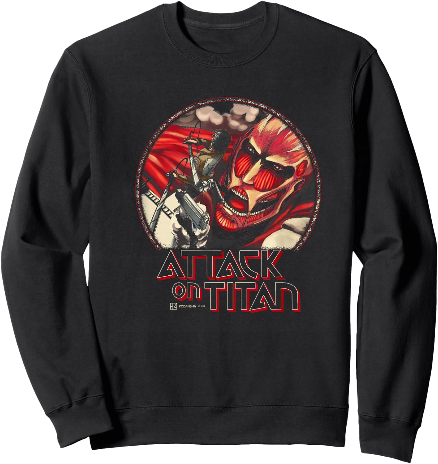 Attack on Titan Eren Yeager Vs Colossal Titan Comic Cover , Black, S Sweatshirt - Sweatshirt | Black