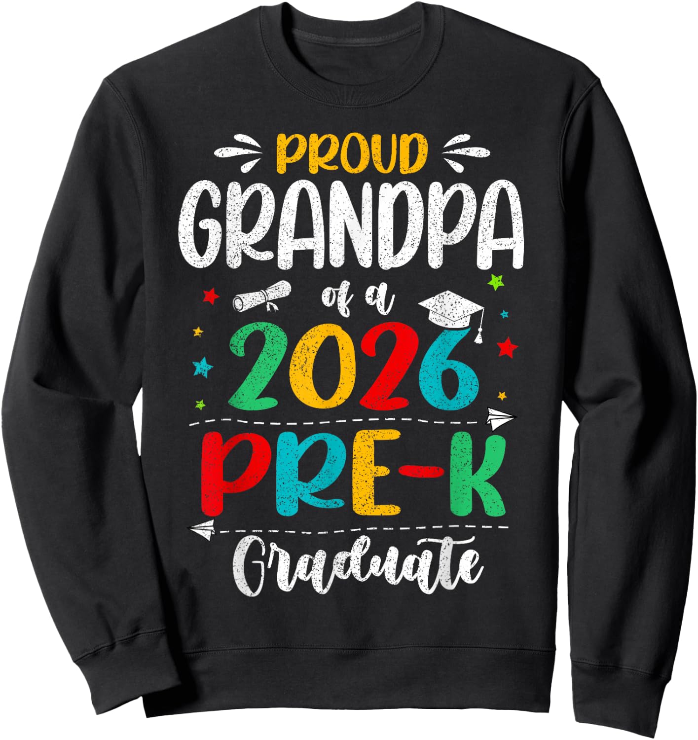Proud Grandpa of A 2026 Pre K Graduate Boy Girl Kids Sweatshirt - Sweatshirt | Black