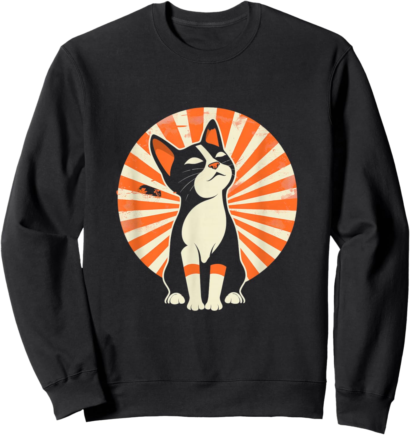 Vintage Japanese Cat , Black, S Sweatshirt - Sweatshirt | Black