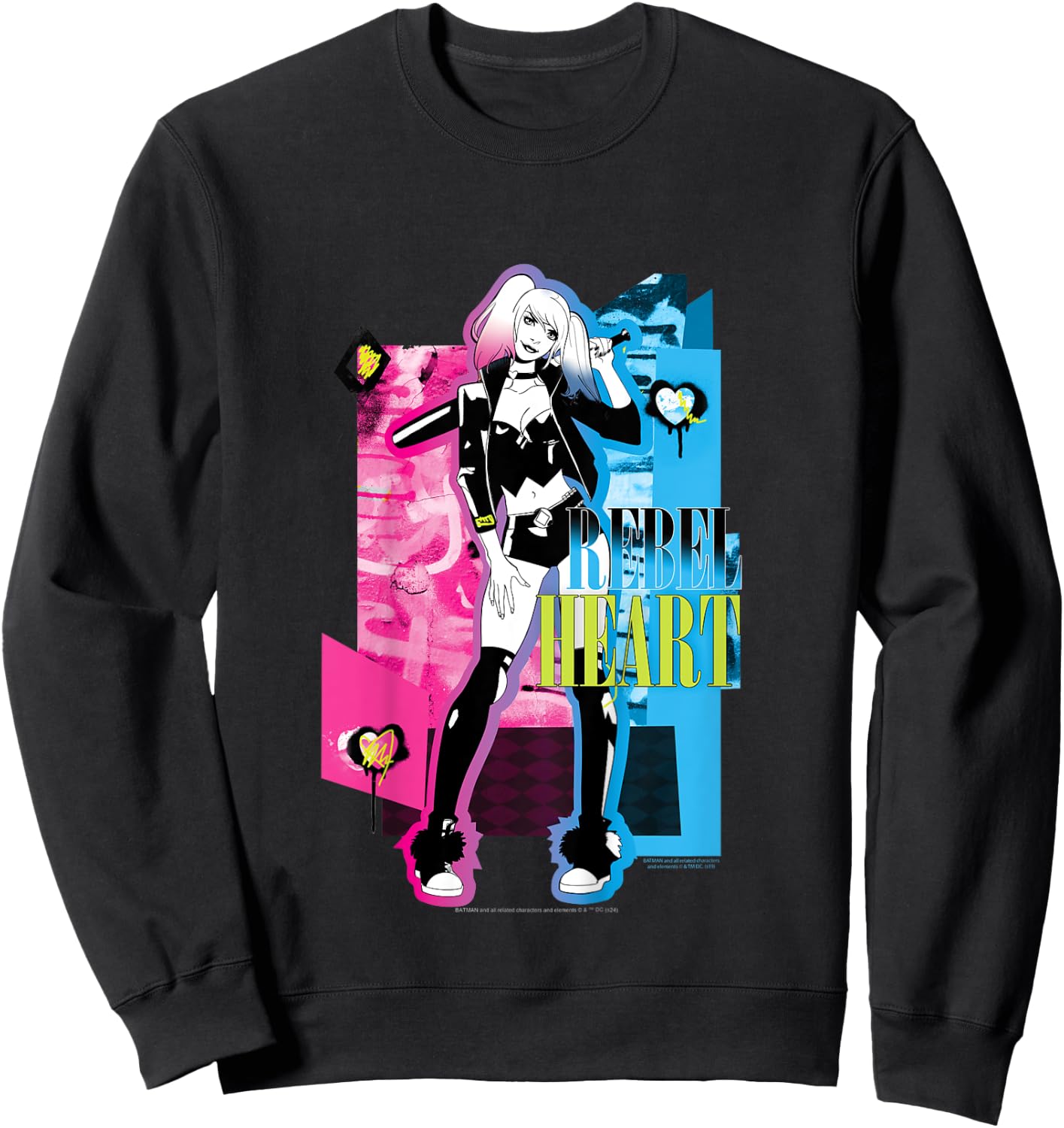 Kids Batman Harley Quinn Rebel Heart Camiseta , white, 2 Sweatshirt - Sweatshirt | Black
