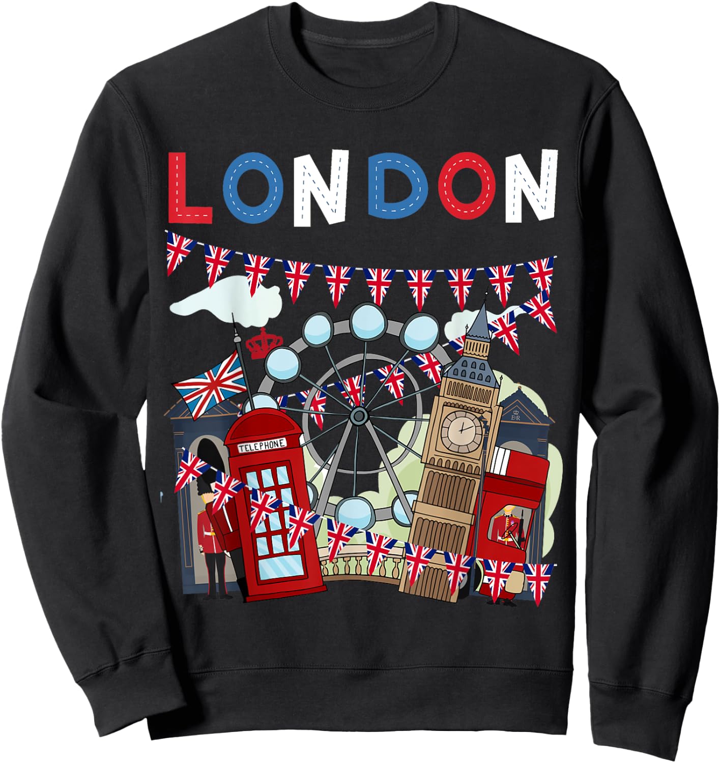London Souvenirs Idea For Kids & British Memorabilia London Sweatshirt - Sweatshirt | Black