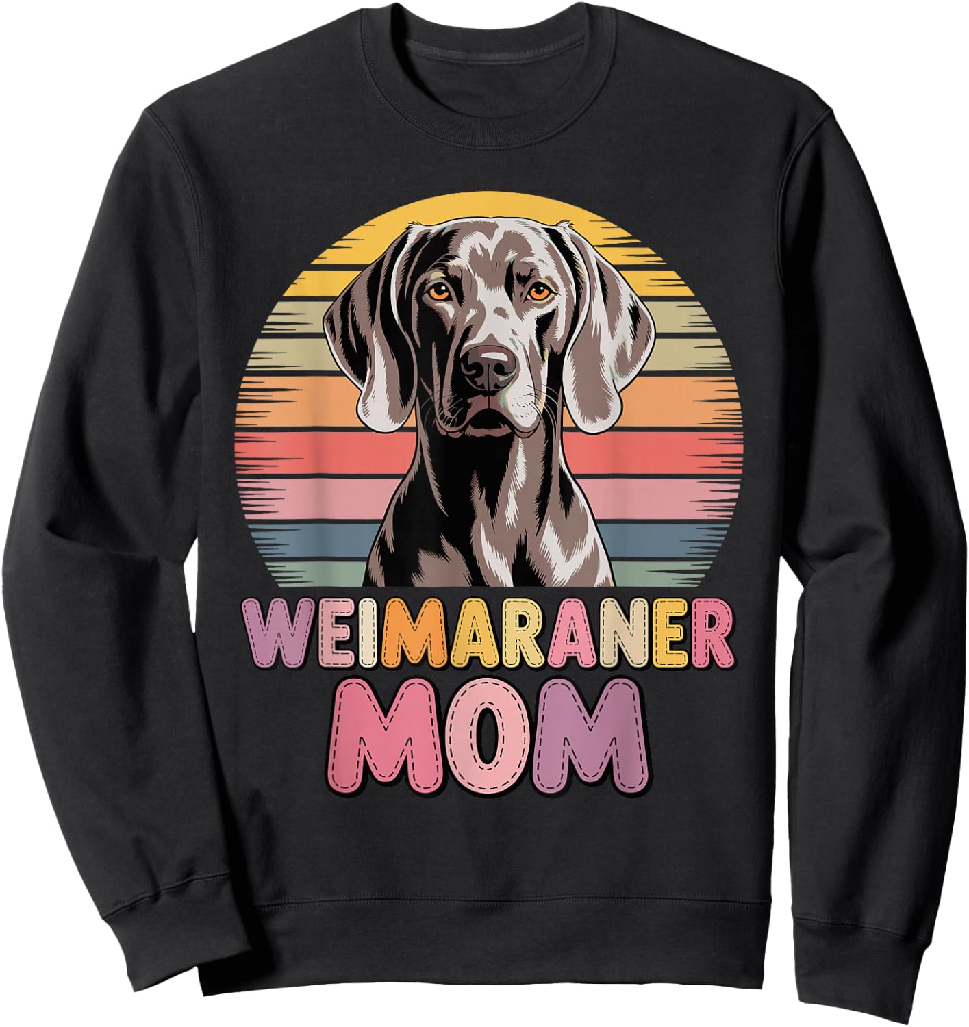 Retro Weimaraner Mom Weimaraners Sweatshirt - Sweatshirt | Black