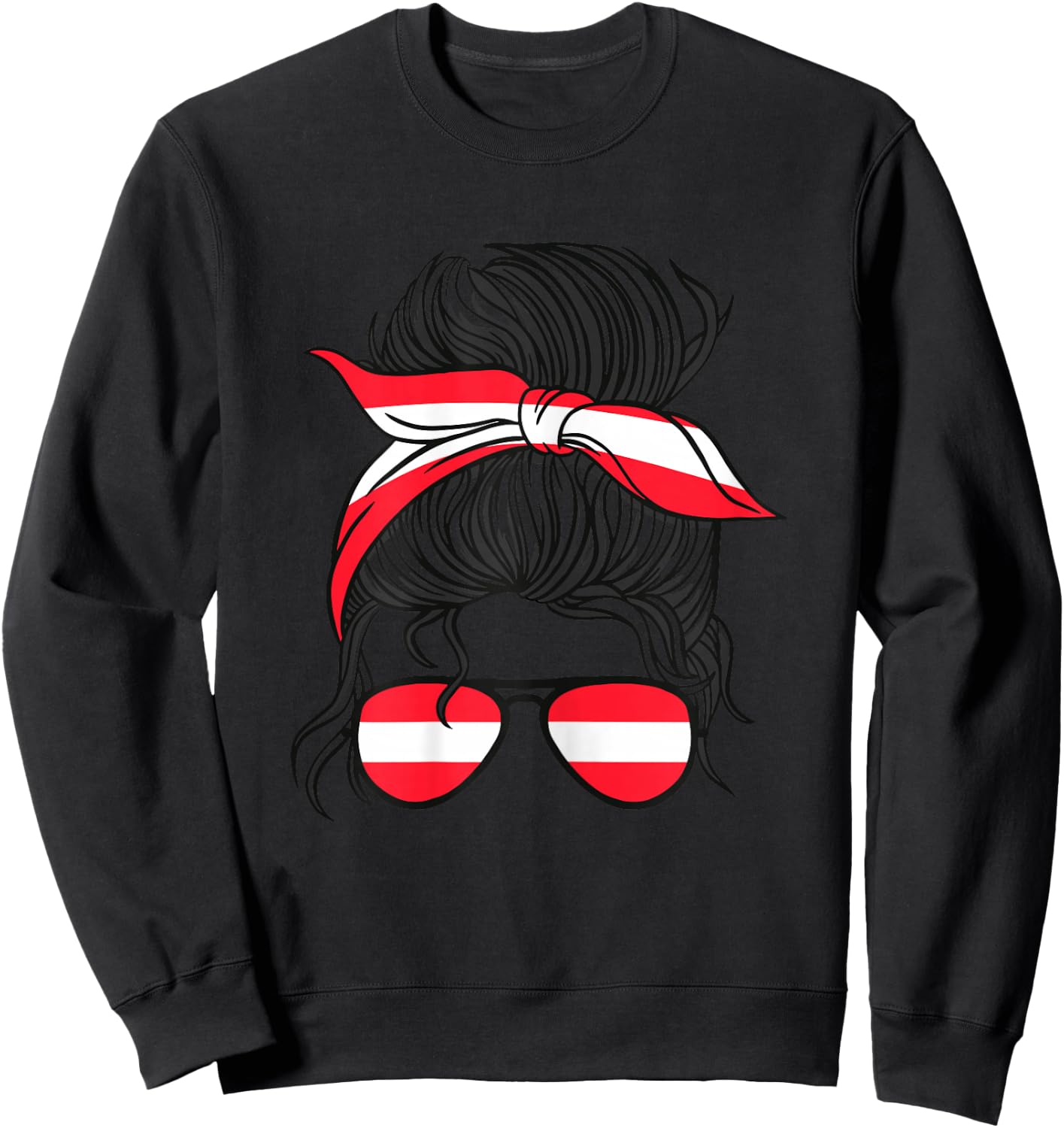 Österreich Mädchen Österreich Mädchen Österreichische Mädchen Österreichische Flagge Sweatshirt - Sweatshirt | Black