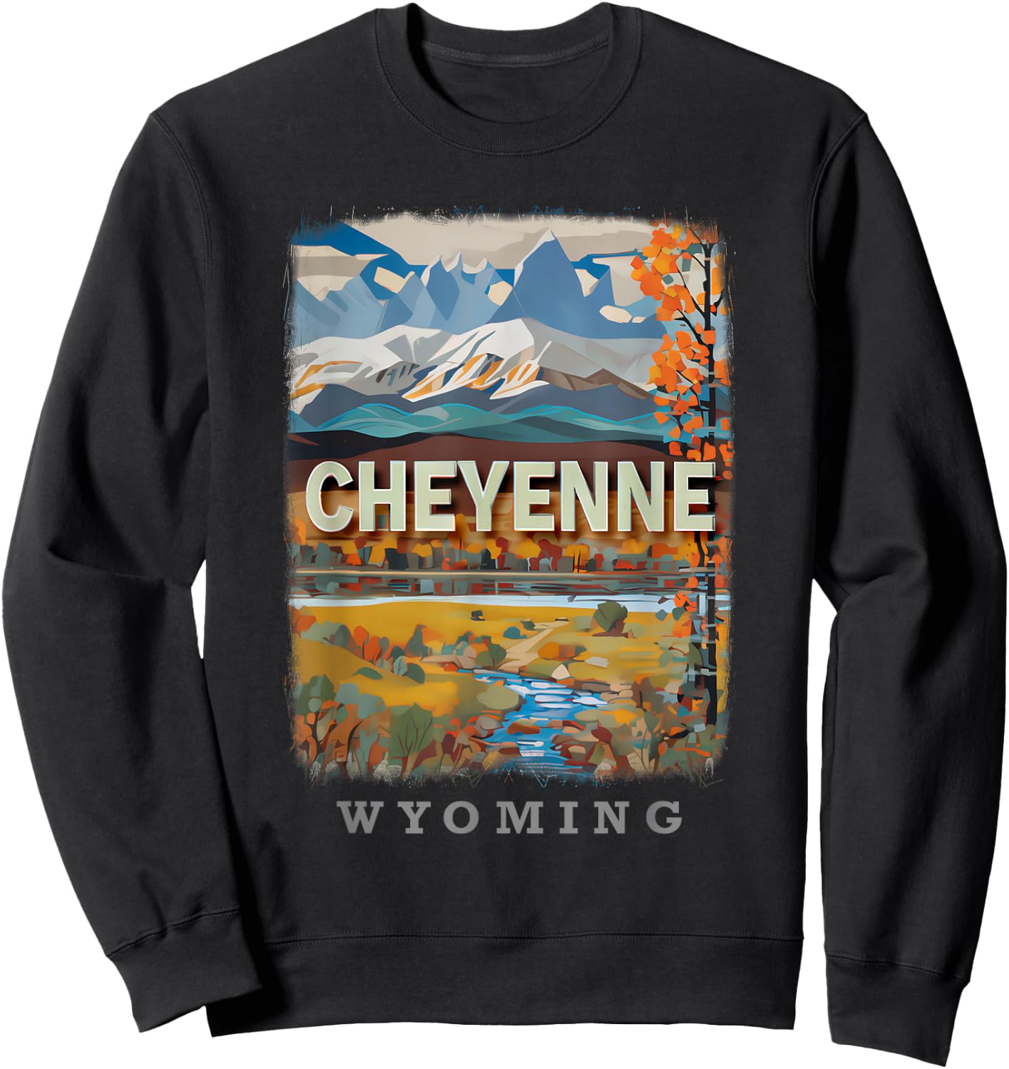 Cheyenne Wyoming WY Breathtaking Landscape SD319 Sweatshirt - Sweatshirt | Black