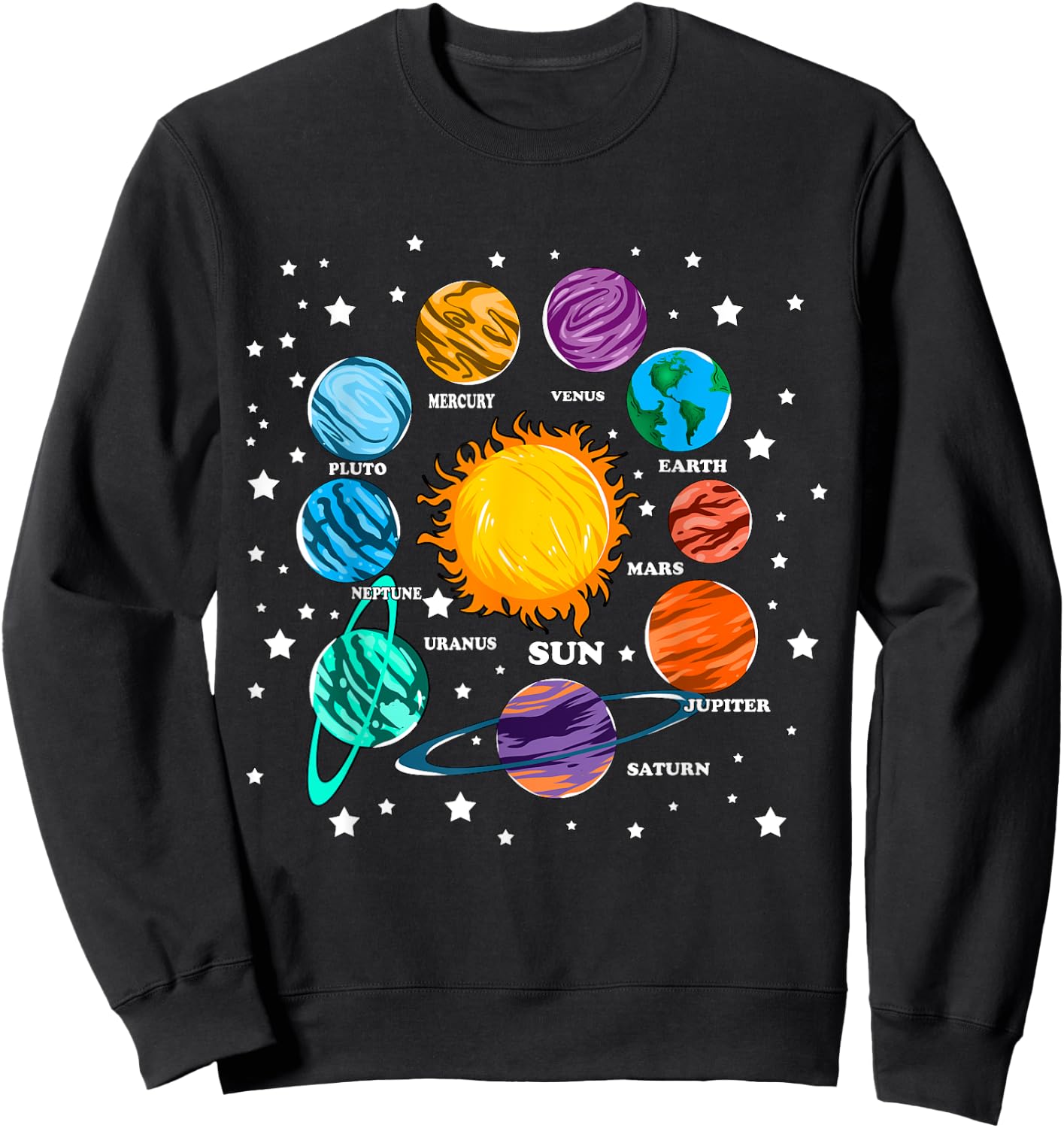Astronomie Kinder Sonnensystem Planeten Sonne Universum Sweatshirt - Sweatshirt | Black