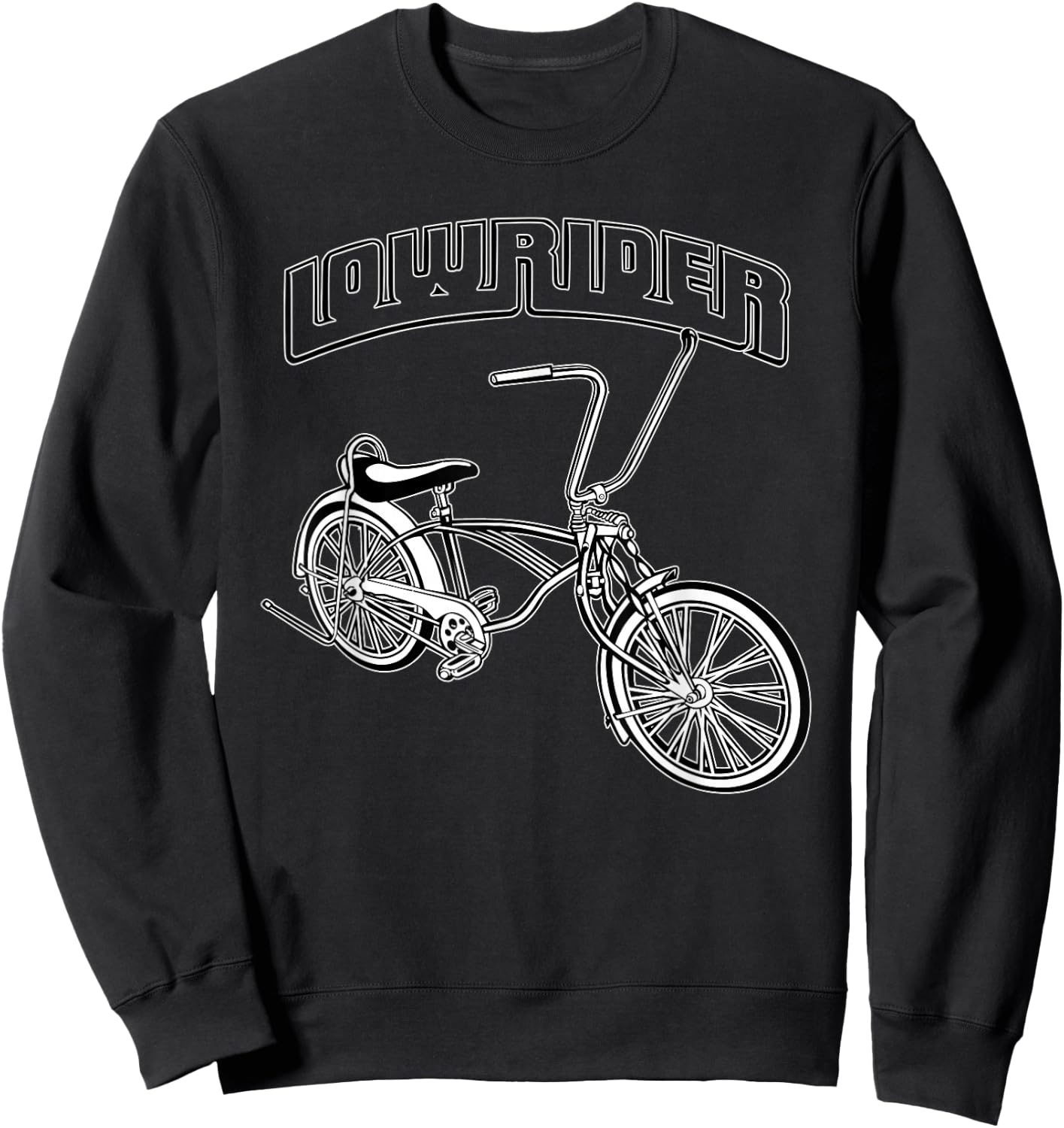 Low Rider Bicycle . Chicano Cholo Lowrider Bike Sweatshirt - Sweatshirt | Black