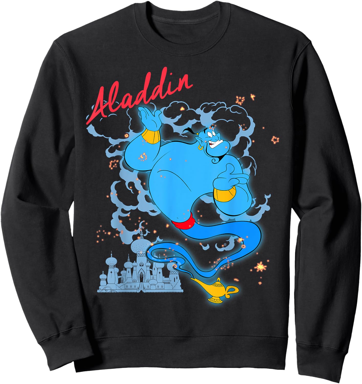 Portrait Title of Disney Cartoon Aladdin Genie , Black, S Sweatshirt - Sweatshirt | Black