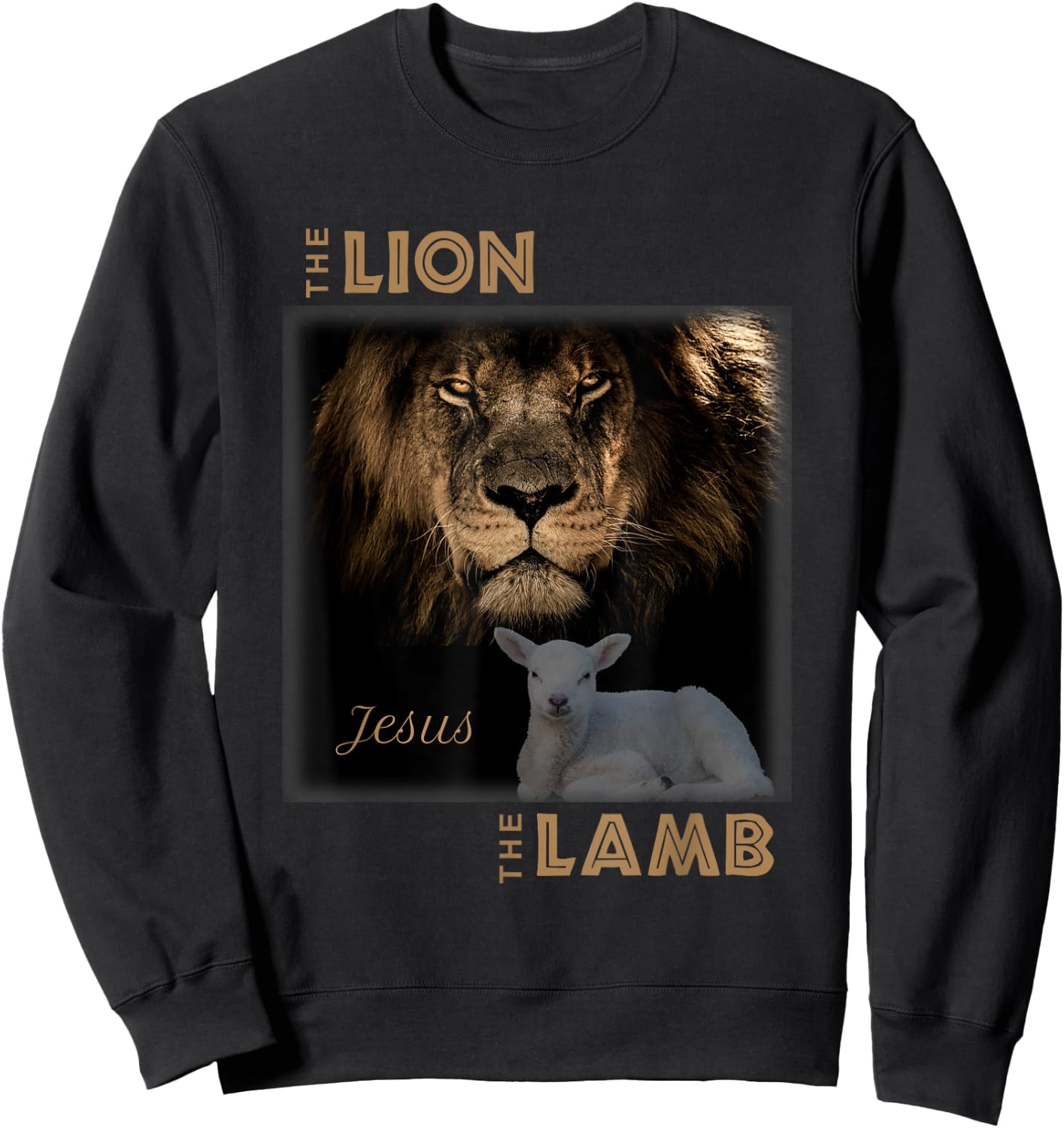 The Lion And The Lamb Jesus Sweatshirt - Sweatshirt | Black