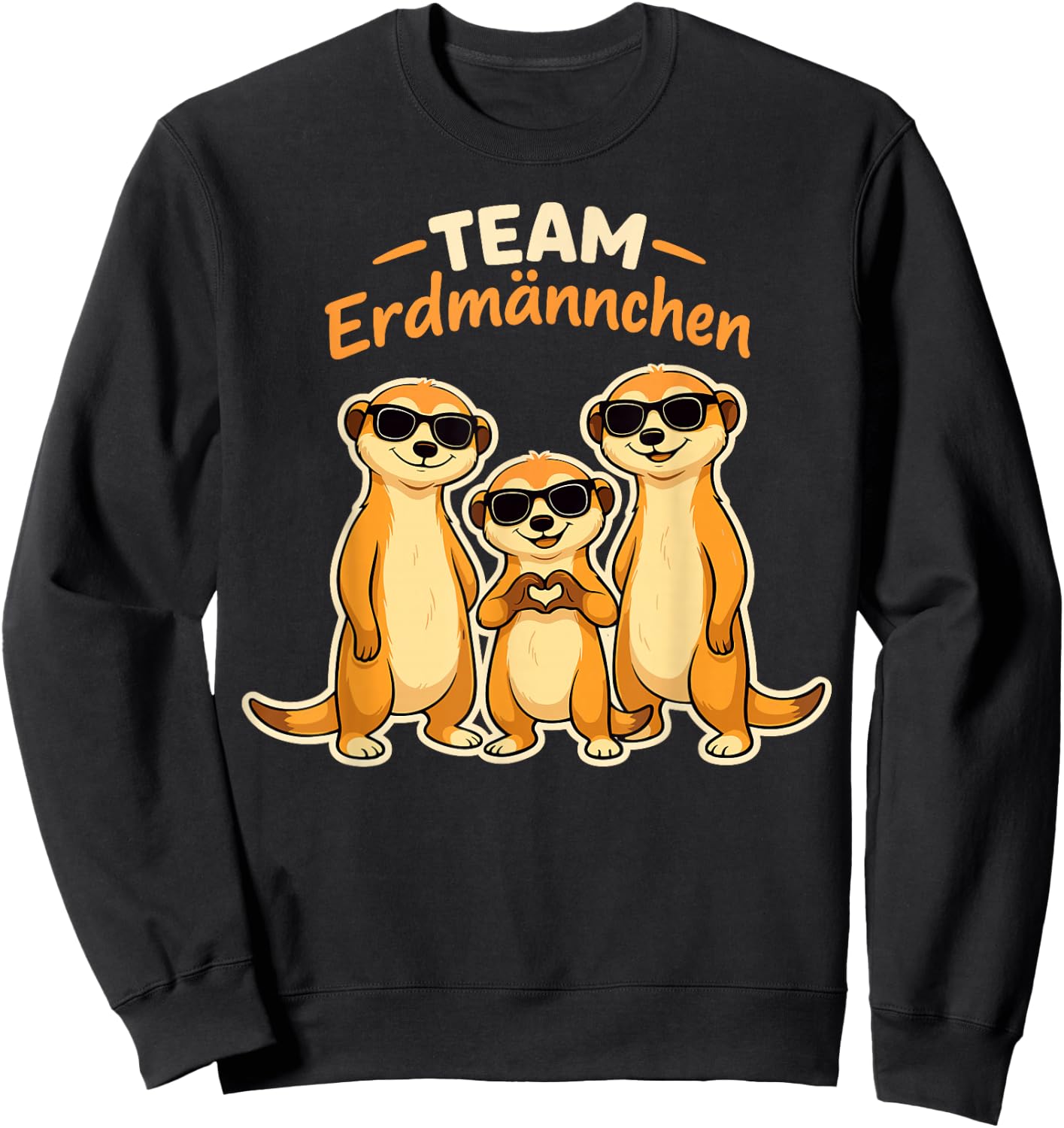 Team Erdmännchen Familie Meerkat Kinder Mädchen Damen Herren Sweatshirt - Sweatshirt | Black