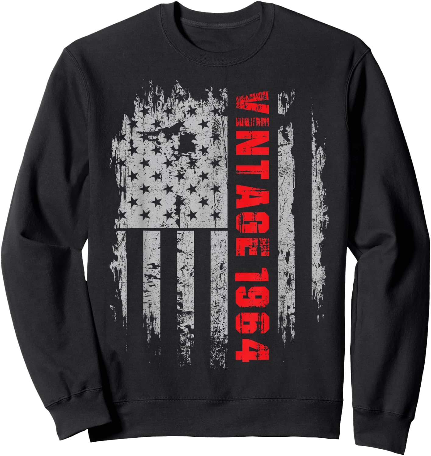 Live Legend 60 years Old Vintage 1964 American Flag Birthday Sweatshirt - Sweatshirt | Black