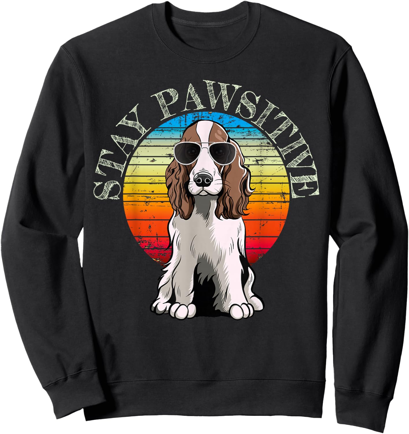English Springer Spaniel Dog Women Girls Kids Sweatshirt - Sweatshirt | Black