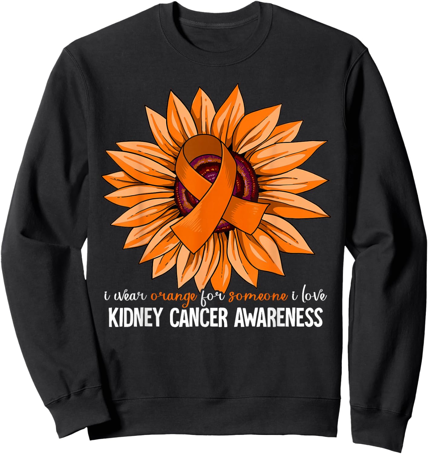 Kidney Cancer Gifts Kidney Cancer Awareness - -Adults, Black, Small, Short Sleeve, Classic Fit Sweatshirt - Sweatshirt | Black