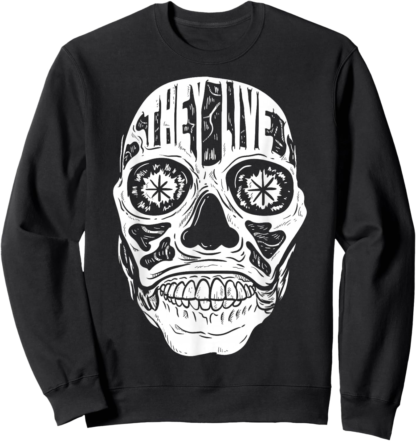 They Live Alien Face Fill Sweatshirt - Sweatshirt | Black