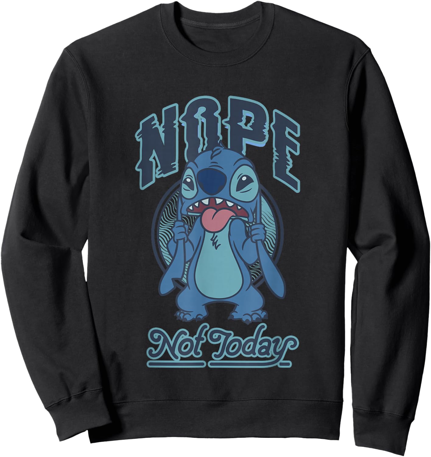 Disney Lilo & Stitch Nope Not Today Grumpy Stitch Sweatshirt - Sweatshirt | Black